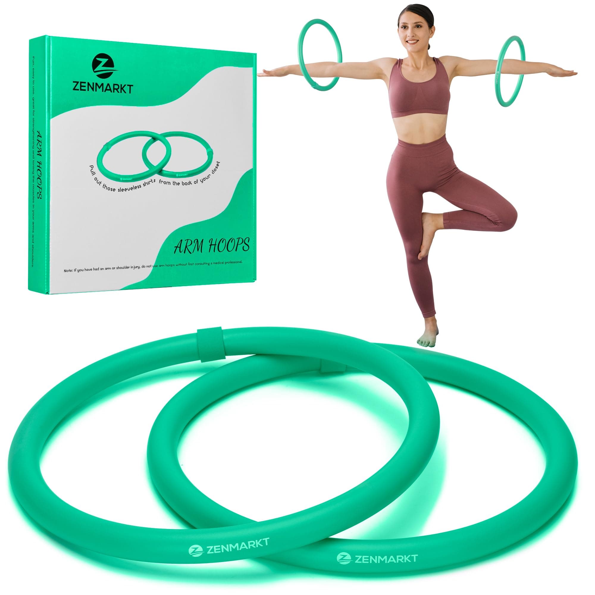 Arm Hoop - Mini Hula Hoop Reifen Erwachsene - Stärken Sie Arme und Schultern - Gewichteter Hula Hoop für Spaß Oberkörperübungen - Leichtes und tragbares Fitnessgerät für effektives Training (Grün)