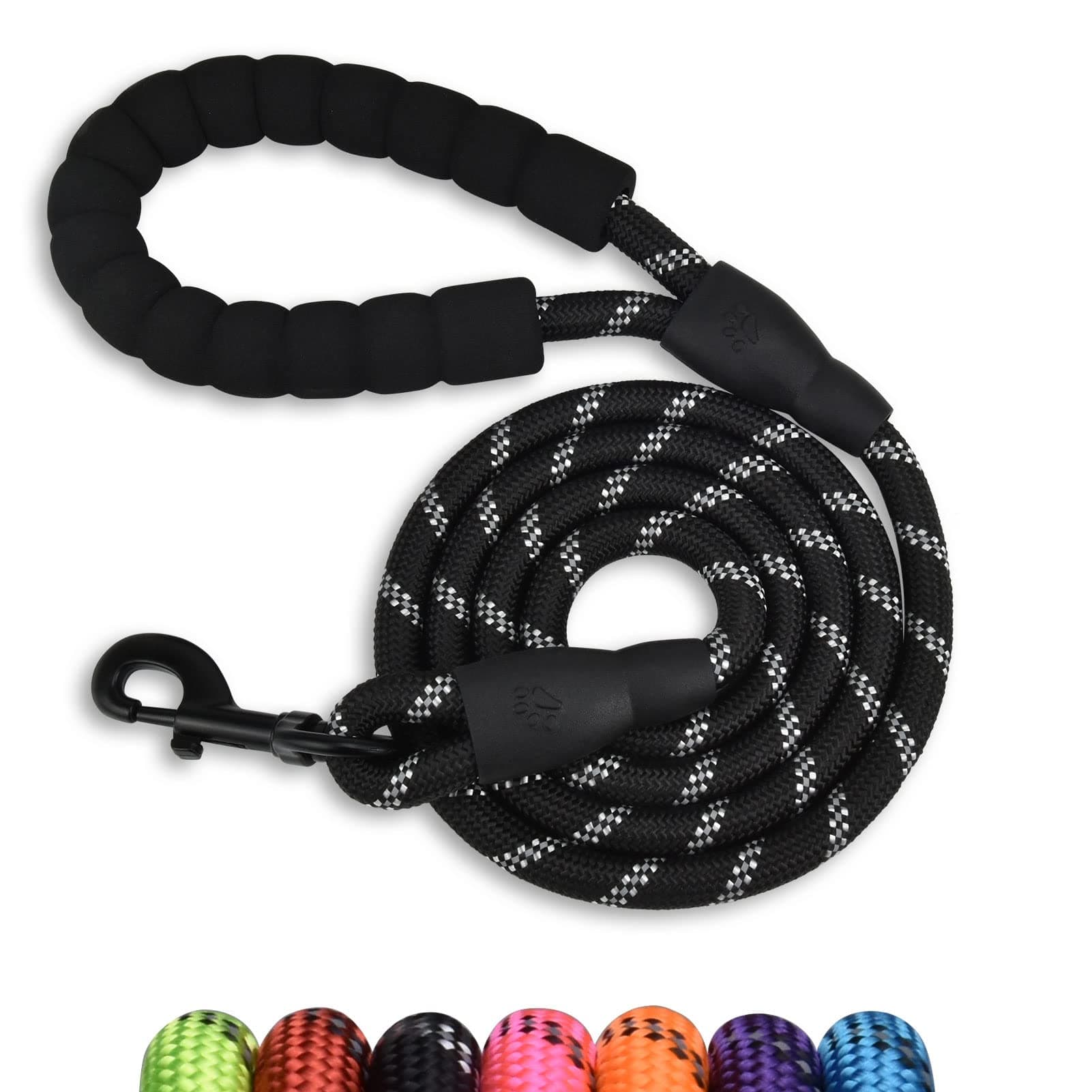 Panykoo 5/6 FT Strong Pet Dog Leash with Soft Padded Handle,Highly Reflective Rope for Night Walking,360-Degree Rotating Metal Buckle Without Tangles,Suitable for Small,Medium and Large Dogs.(6ft)