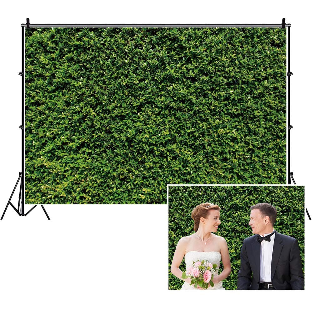 Nature Grass Wall Photography Backdrop,Yeele 10x8ft Spring Green Leaves Greenery Backdrop,Birthday Wedding Party Banner Outdoorsy Theme Home Decor Newborn Baby Shower Seamless Photo Shoot Props