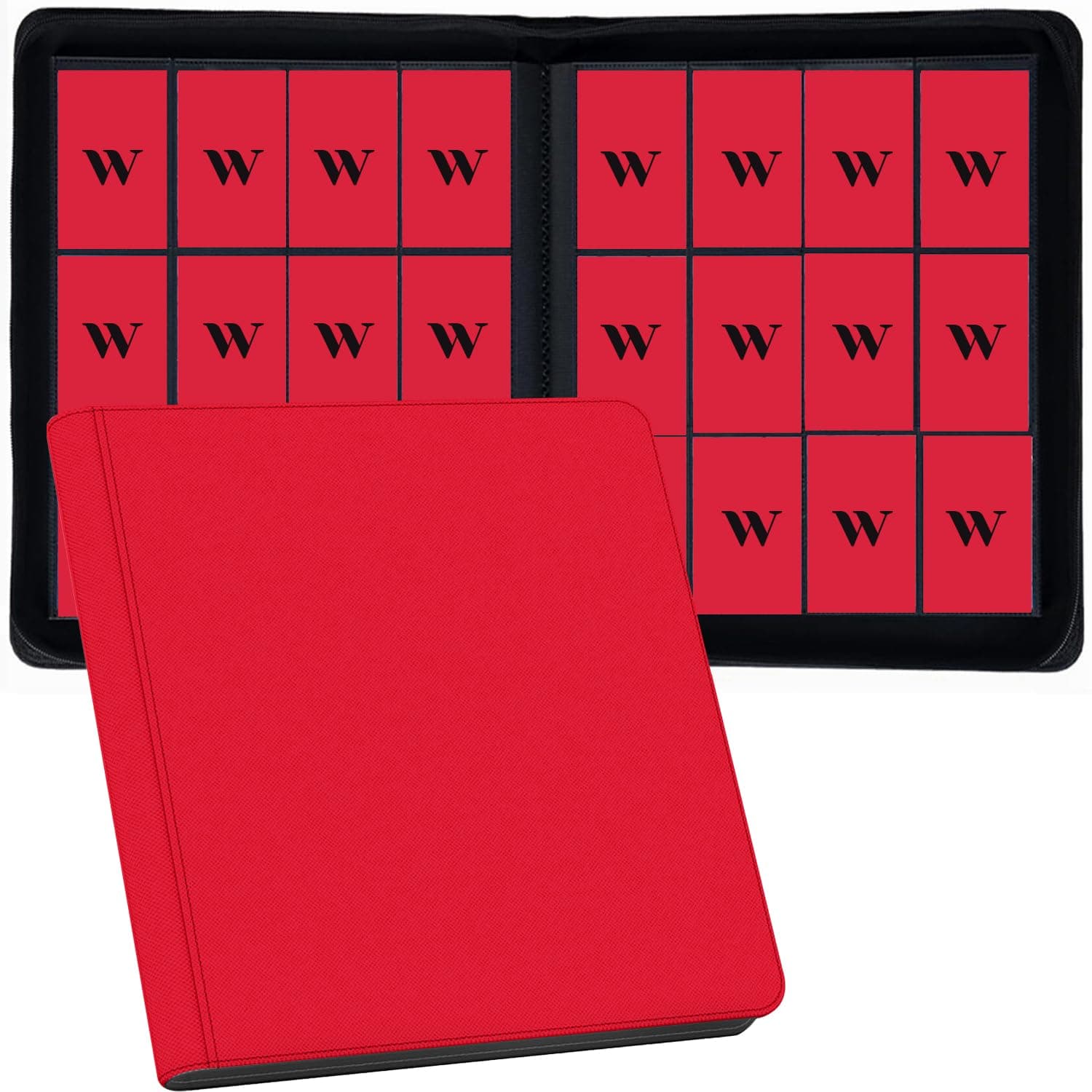 12 Pocket Card Binder, 720 Pockets PU Leather Zipper Trading Card Collection Album, Side-Loading Card Storage Folders for MTG, TCG, Game/Sport Crads