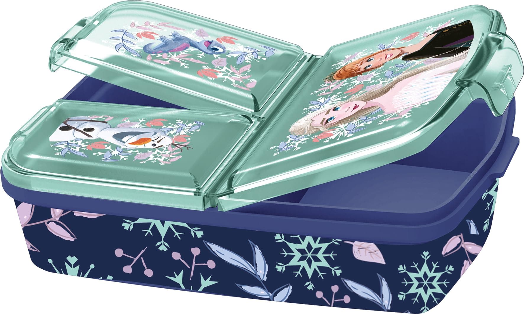 Frozen Trust the Journey- 3-Compartment Bento-Style Kids Lunch Box - Ideal Portion Sizes for Ages 3 to 7 - Durable, BPA-Free, Dishwasher Safe, Food-Safe Materials