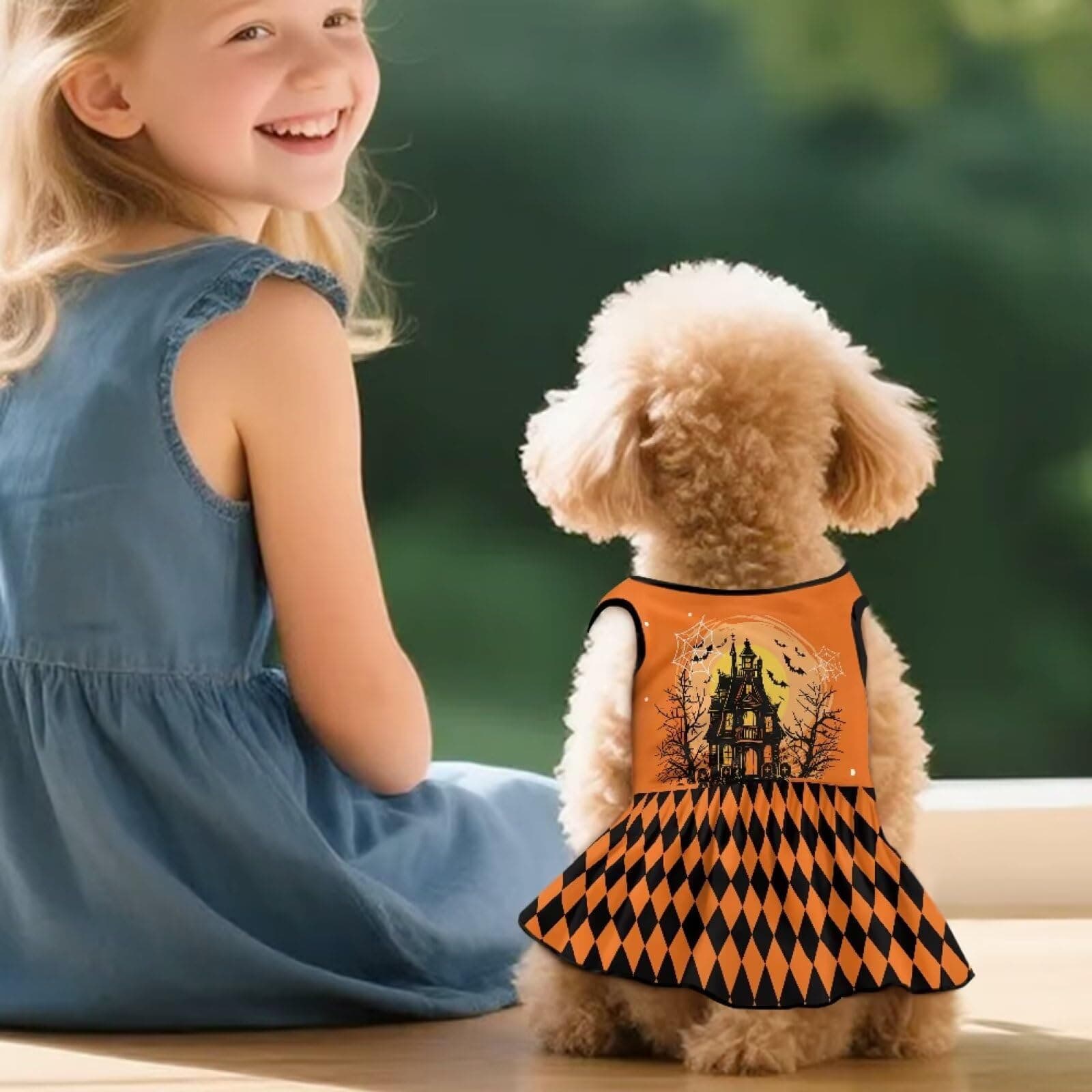 Bivxisrvo Black Castle Dog Halloween Dress for Large Dogs Girl Cute Puppy Outfit Pet Dress Shirt for Cats & Dogs, Spring Summer Breathable Cat Princess Dress for Holiday Party Halloween Costume