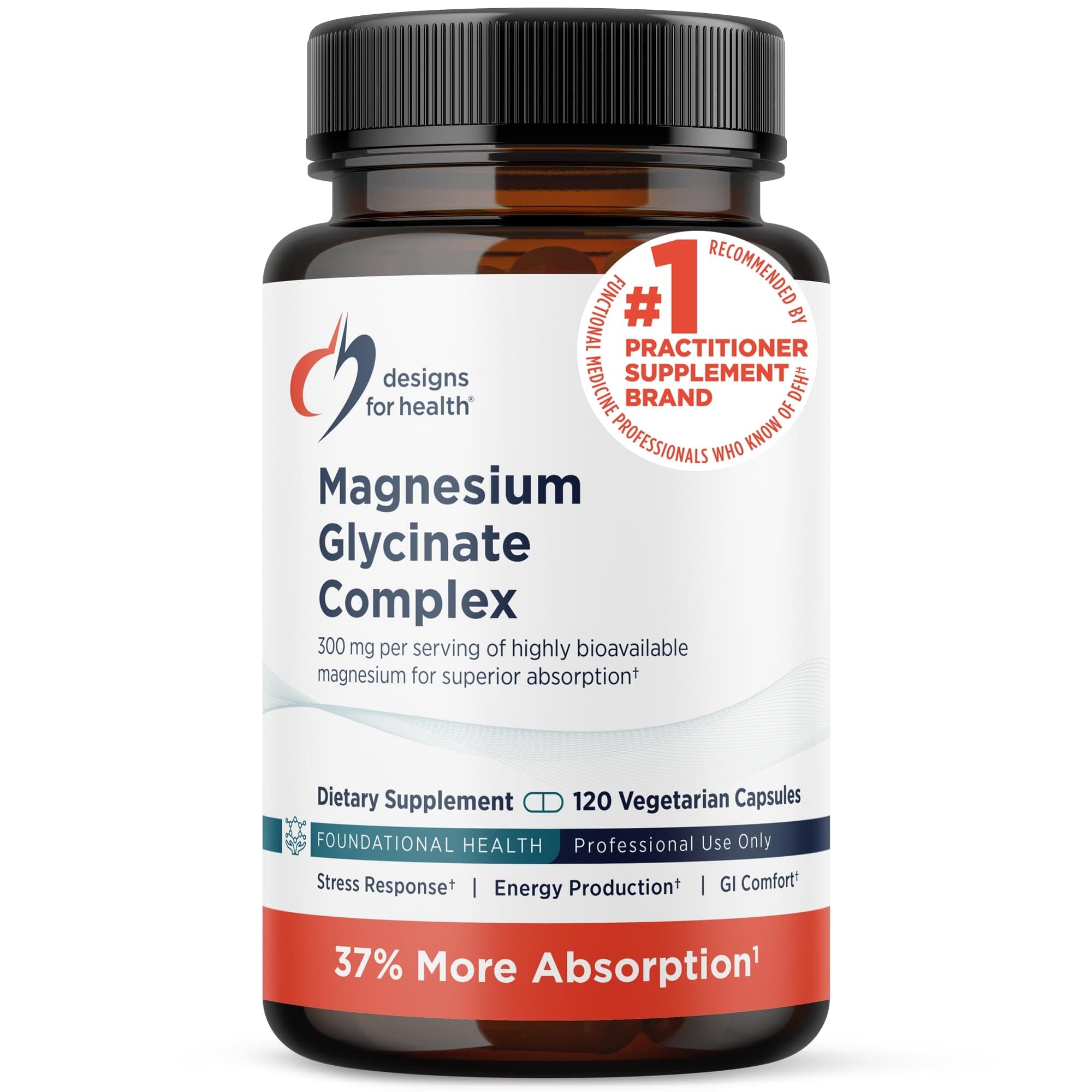 Designs for Health Magnesium Glycinate Complex, High Absorption, 120 Count