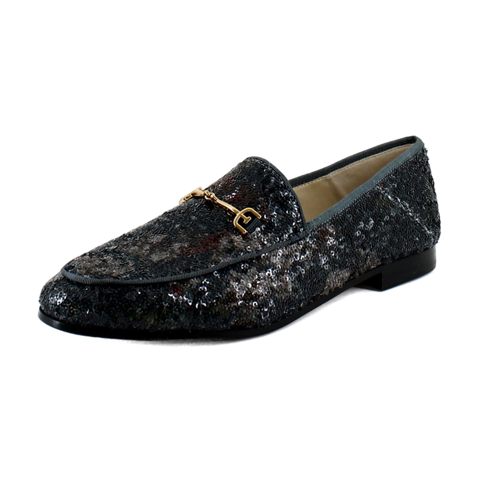 Sam Edelman Women's Loraine Loafer, Black Multi Sequin, 4 UK
