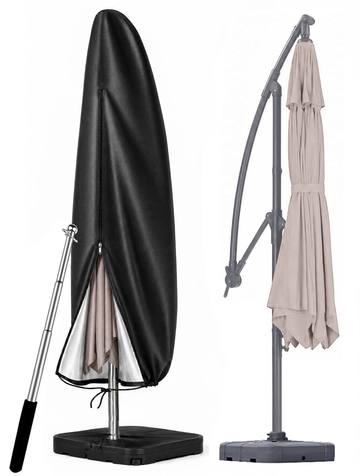 OKPOW Outdoor Cantilever Umbrella Cover: Fits 9-14 ft Offset Patio Umbrella