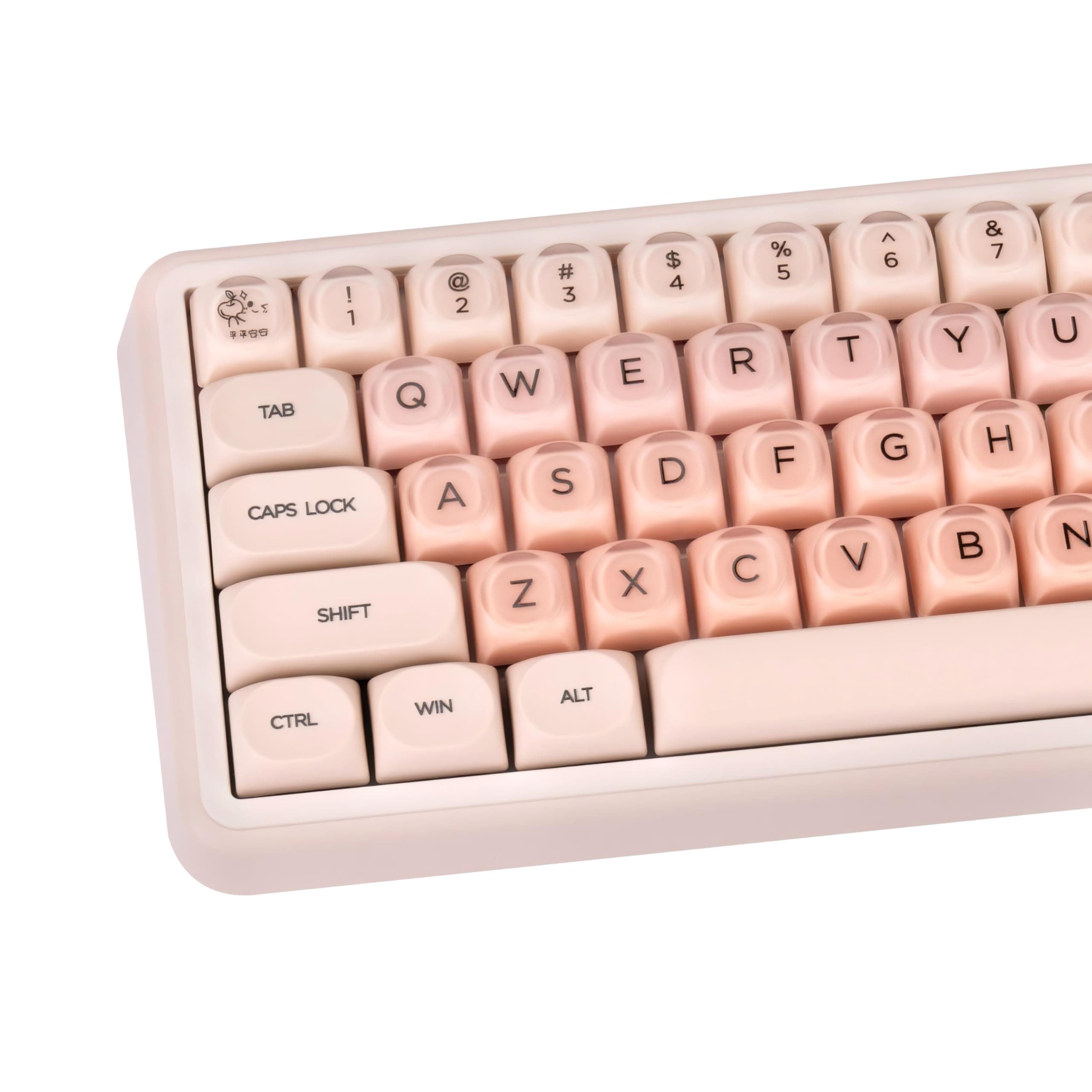 GEKUCAP MOA Profile PBT Keycaps, Jelly Keycap Foundation 136 Keys Cute Pink Custom Keycaps for US Layout Cherry Gateron MX Swithes Mechanical Keyboards