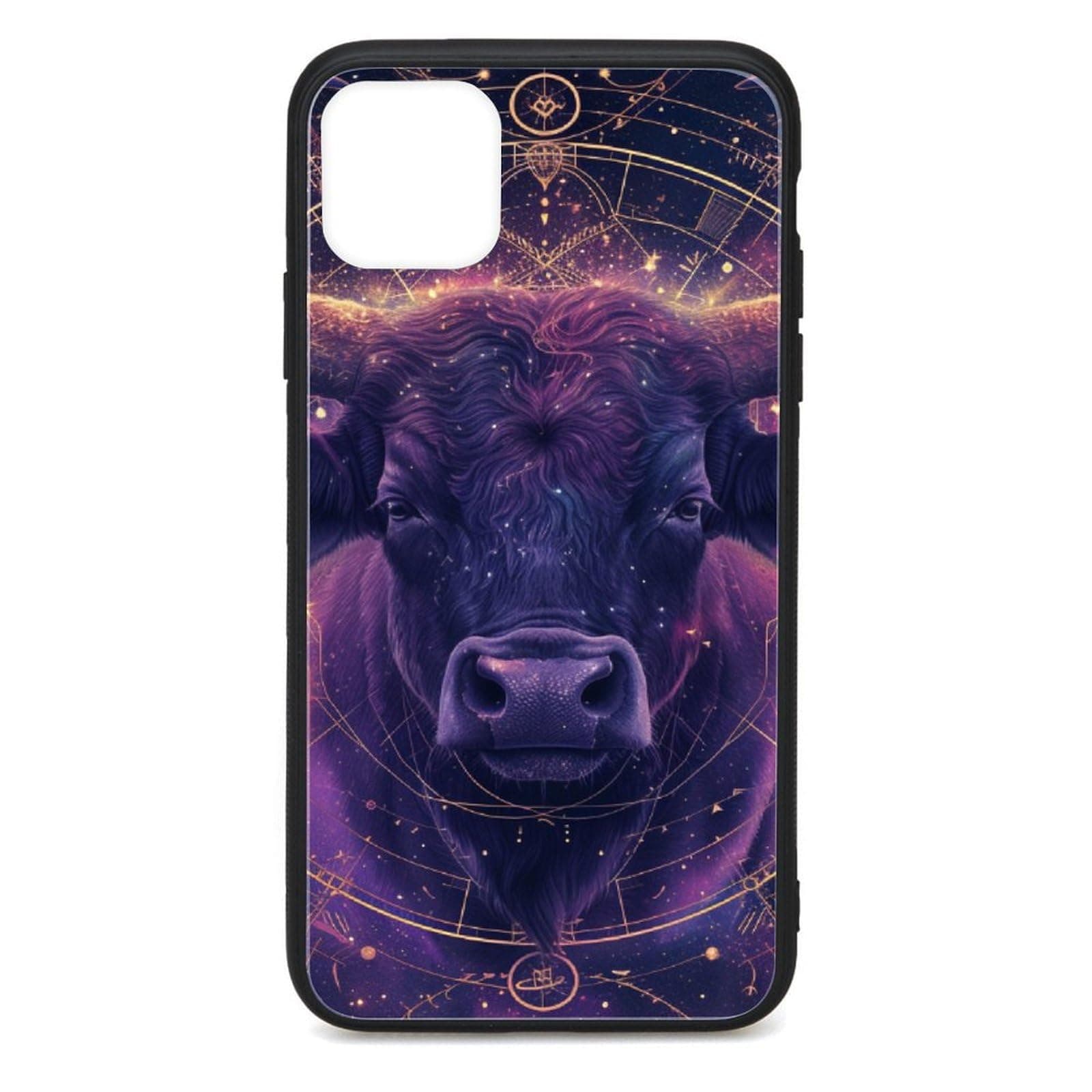 CRIVOTA for iPhone 11 Pro Max Case - All-New Bull Head Design, Glass Back + TPU Inner Shell, Extreme Slimness, Military-Grade Tested, Precise Cutouts, Cell Phone Cases for Men Women