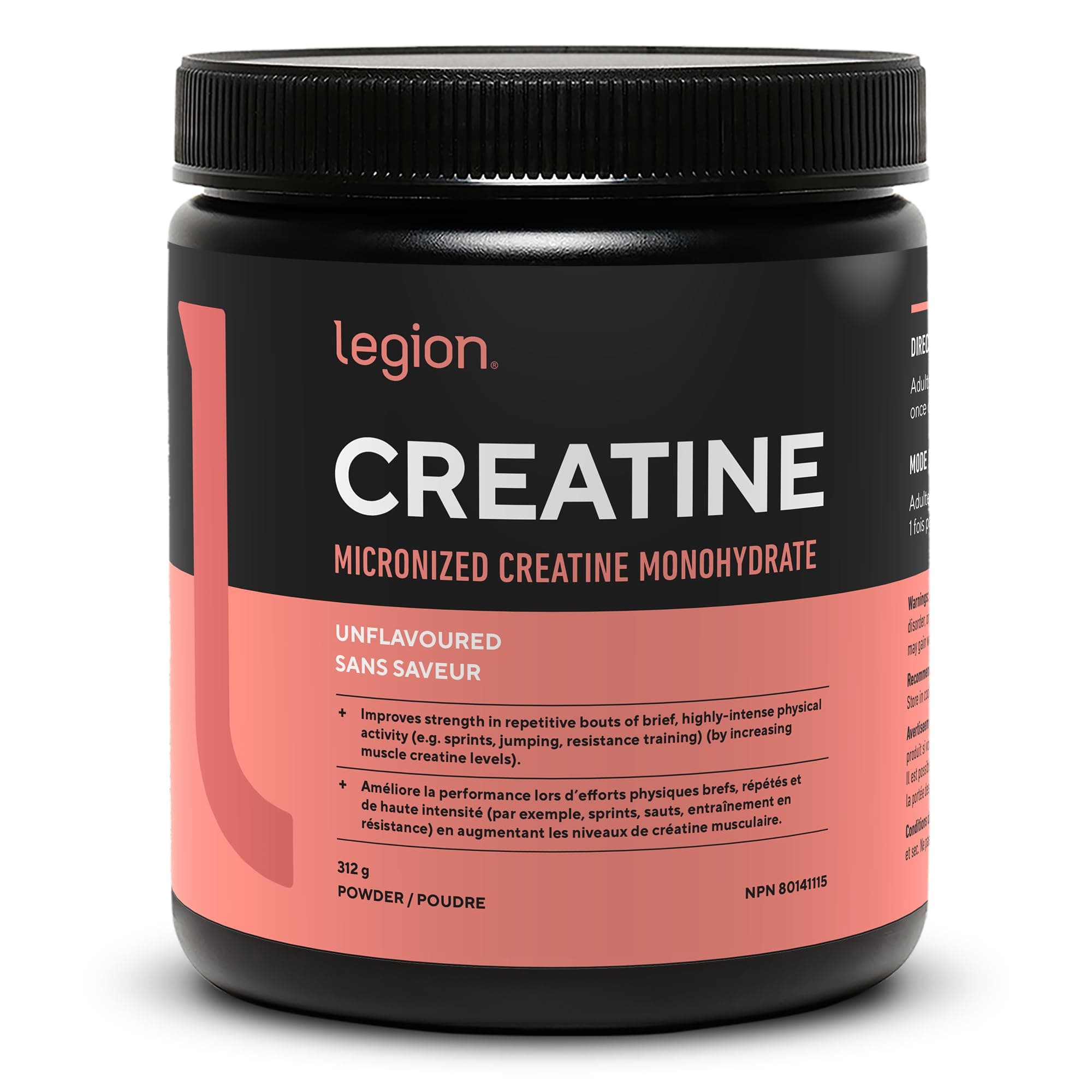 LEGION Micronized Creatine Monohydrate Supplement - Clean Creatine Powder for Muscle Gain & Post Workout Recovery - Micronized Creatine Supplement for Maximum Absorption (60 Servings, Unflavored)