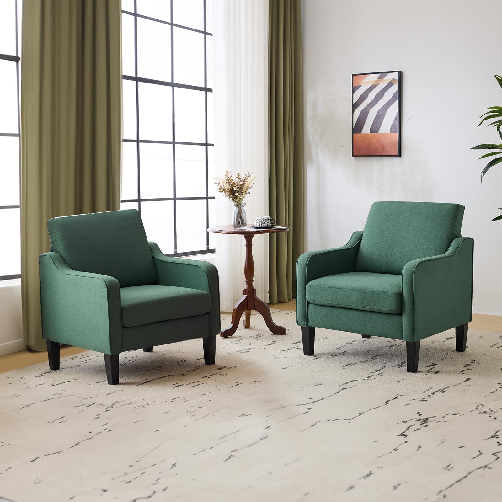 VINGLI Accent Chairs Set of 2, Modern Traditional Armchair for Living Room