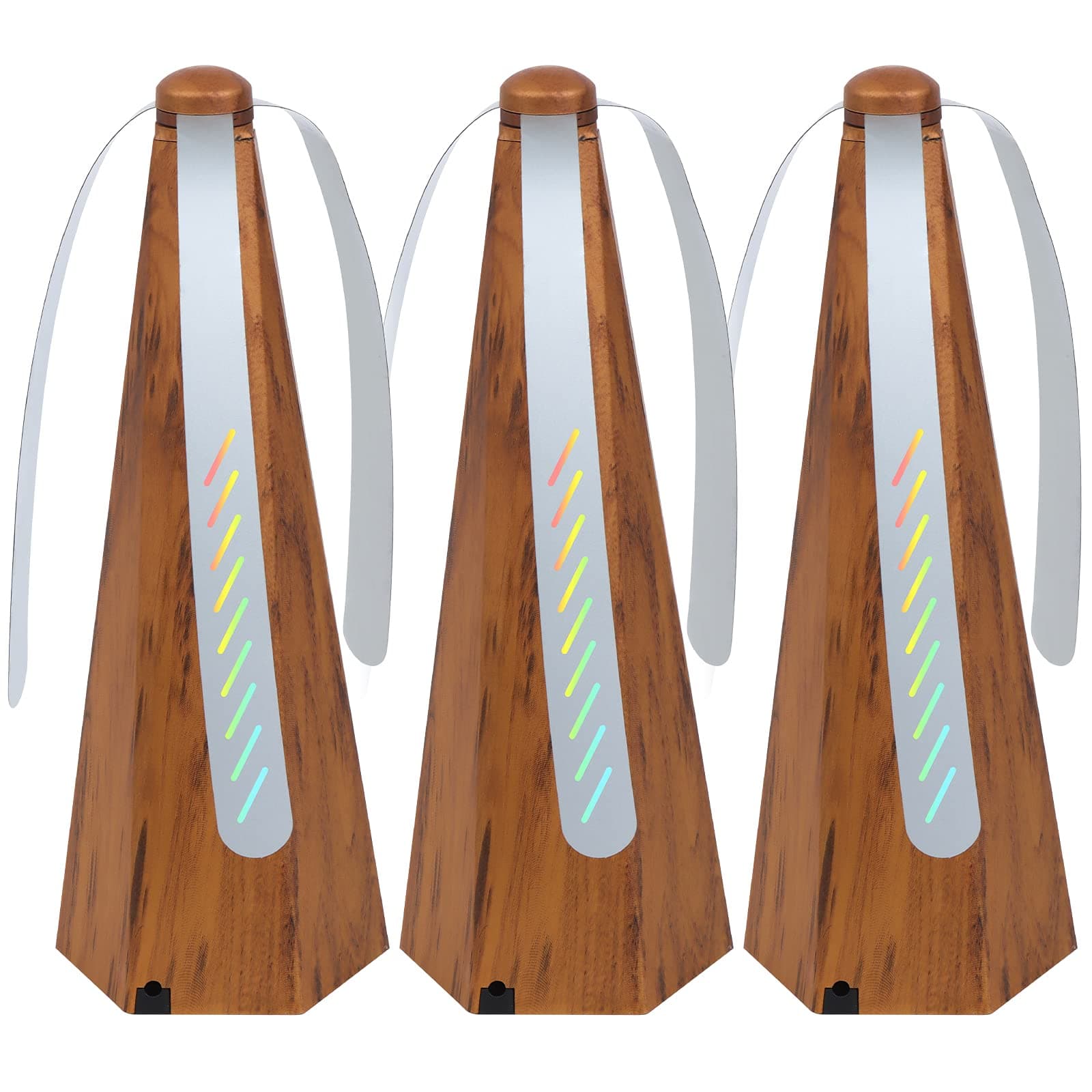 PIAOPIAONIU 3 PCS Fly Fan for Tables Portable Wood Grain Table Fan,for Outdoor Indoor Keep Flies Away from Your Food