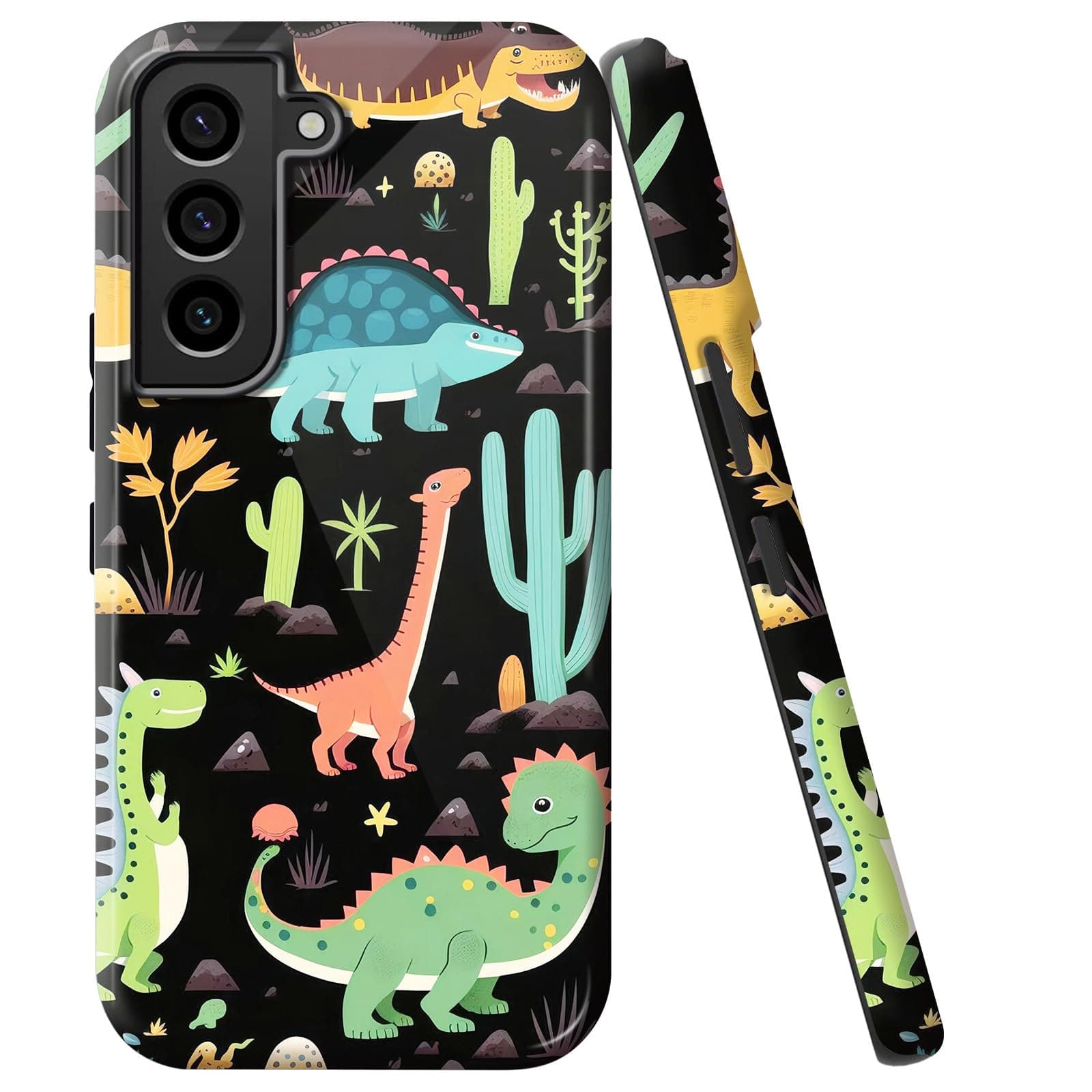 BVCLKJPOI for Samsung Galaxy S21 Case, Girl Women Boy Shockproof Dual-Layer TPU + PC Phone Cover, Anti-Scratch Slim Durable Hard Hybrid Shell for Galaxy S21 5G 6.2", Cute Dinosaur