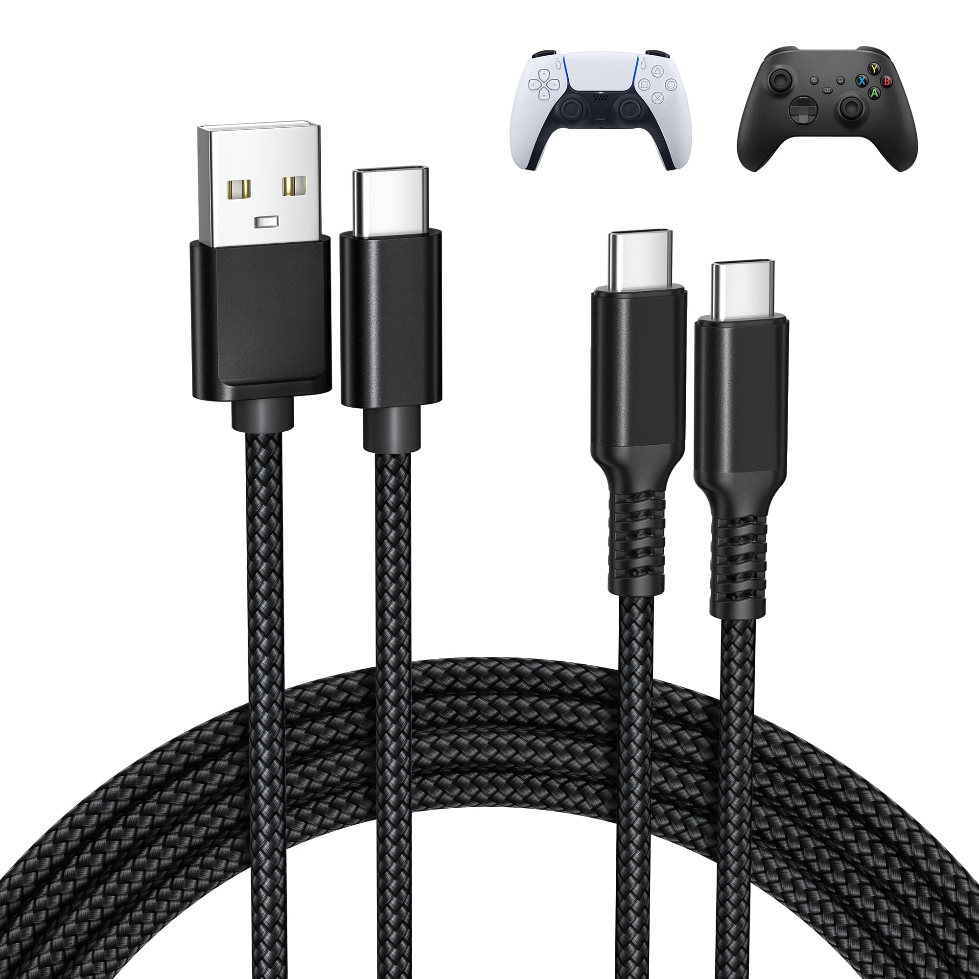 Basesailor Charger Cord for PS5/PS5 Pro Controller,Xbox Series X/S 6.6FT