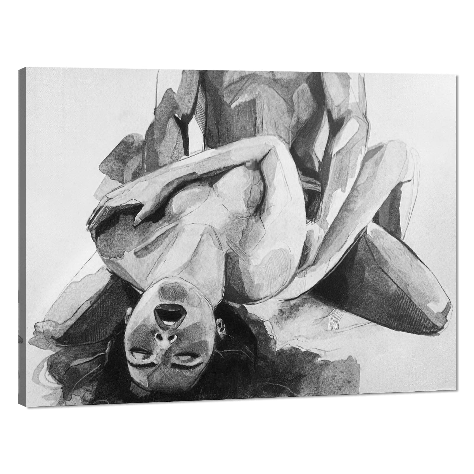 Black and White Canvas Prints Wall Art Abstract Body Framed Art Sexy Wall Decor for Home Apartment Hotel Bar Decor Ready to Hang - 12x16inch