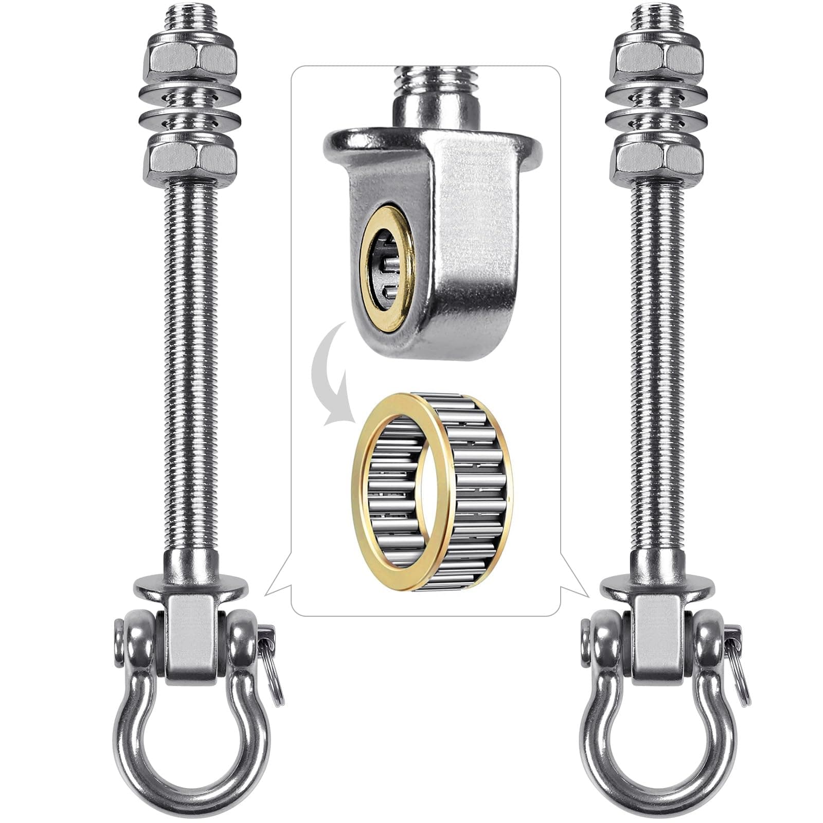 BeneLabel Swing Hanger 225mm Hammock Hook 2 Eyebolt Beam Mount Anchor