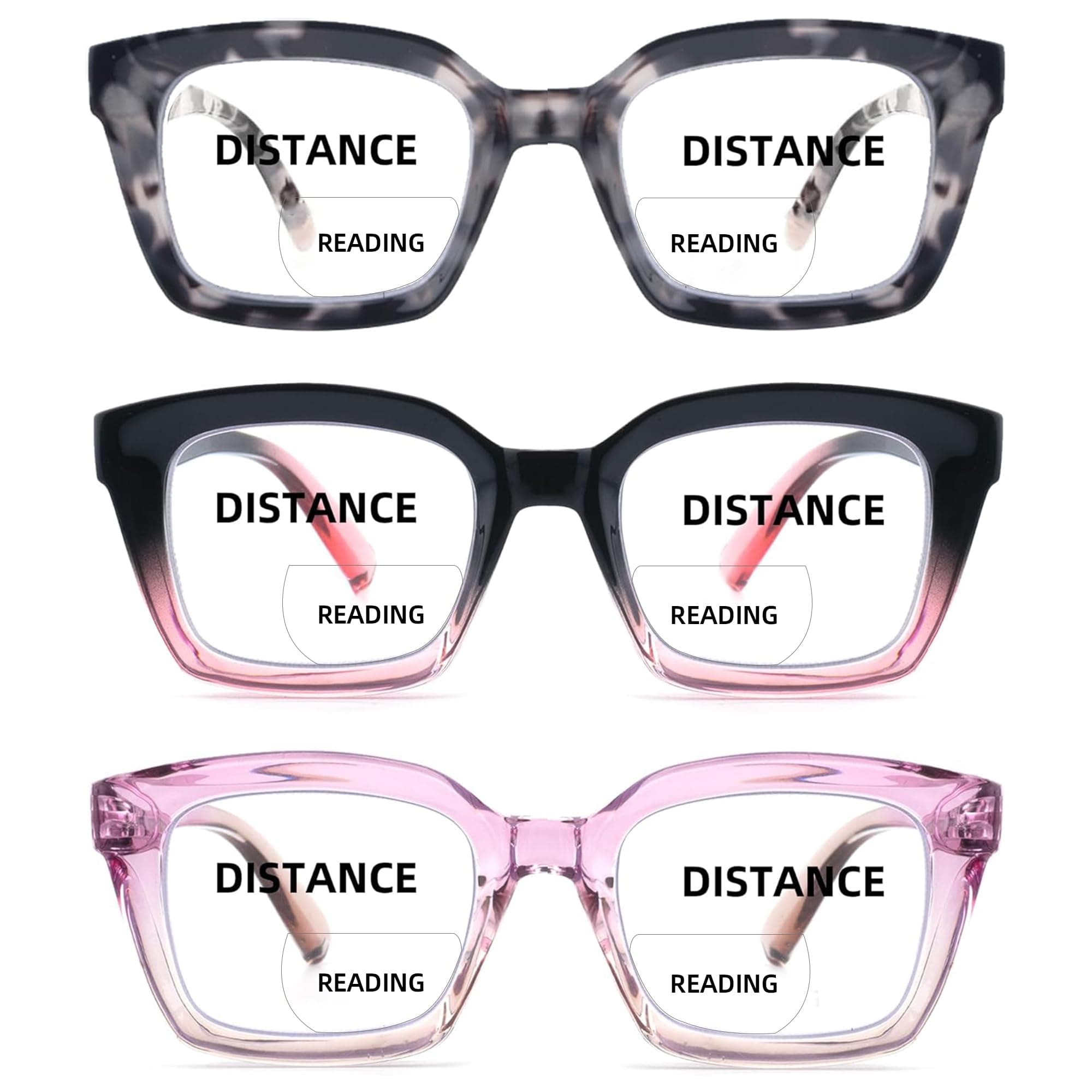 HIYANJN Bifocal Reading Glasses For Women Men Blue Light Computer Readers Clear Top Transition Ladies Eyewear 1.5
