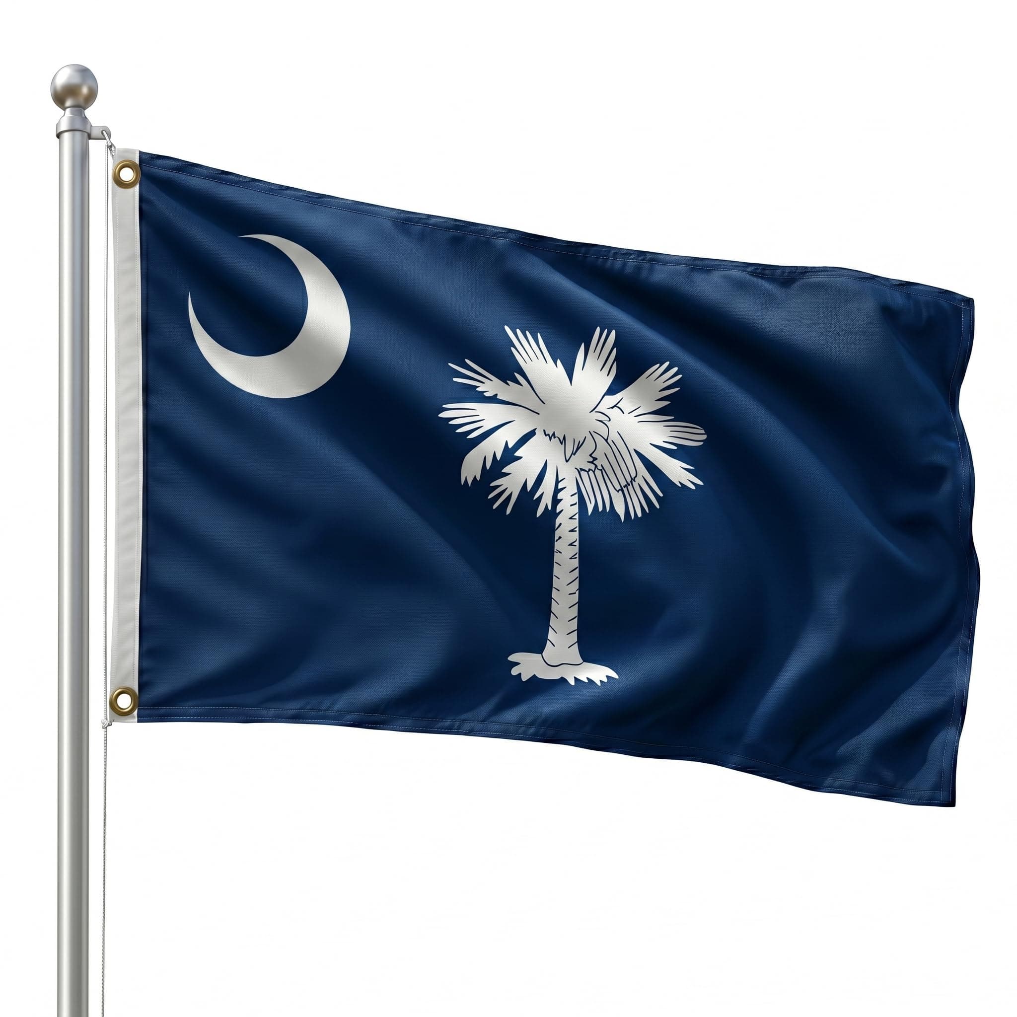 DMSE South Carolina Palmetto State Flag 2X3 Ft Foot 100% Polyester 100D Flag UV Resistant (2' X 3' Ft Foot)