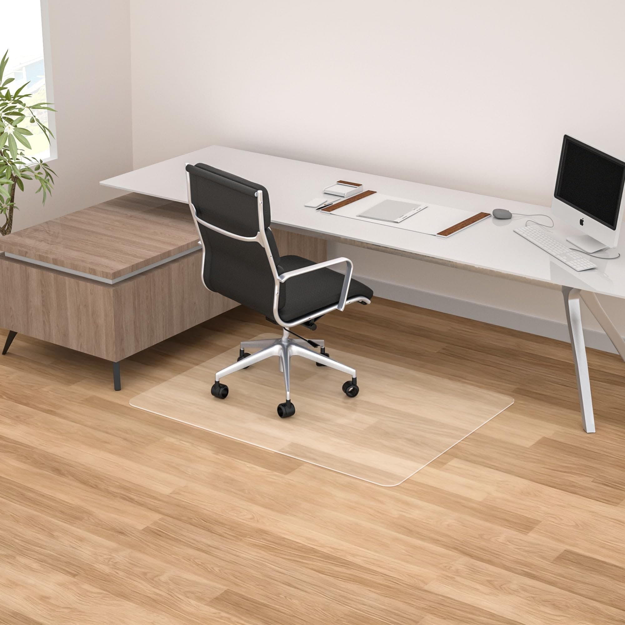 Futurwit Chair Mat for Hardwood Floor, 36” x 48” Large Office Chair Mats, Transparent Floor Protector Mat, Easy Glide Desk Floor Mat for Home Office, Easy to Clean (Rectangle)