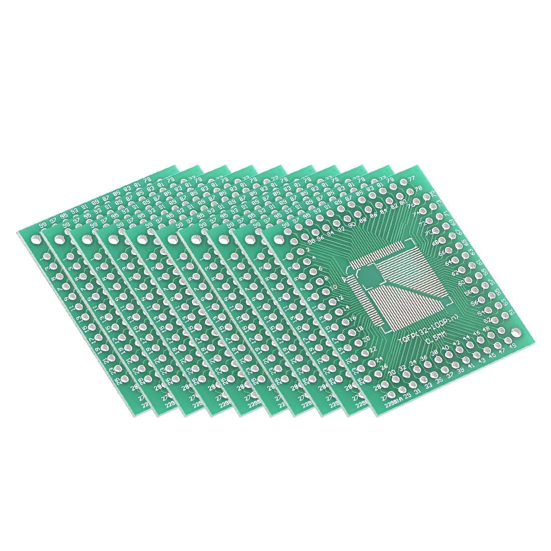 Heyiarbeit TQFP (32-100PIN) 0.5 / TQFP (32-64PIN) 0.8 to DIP Adapter PCB Board SMD Converter 10pcs