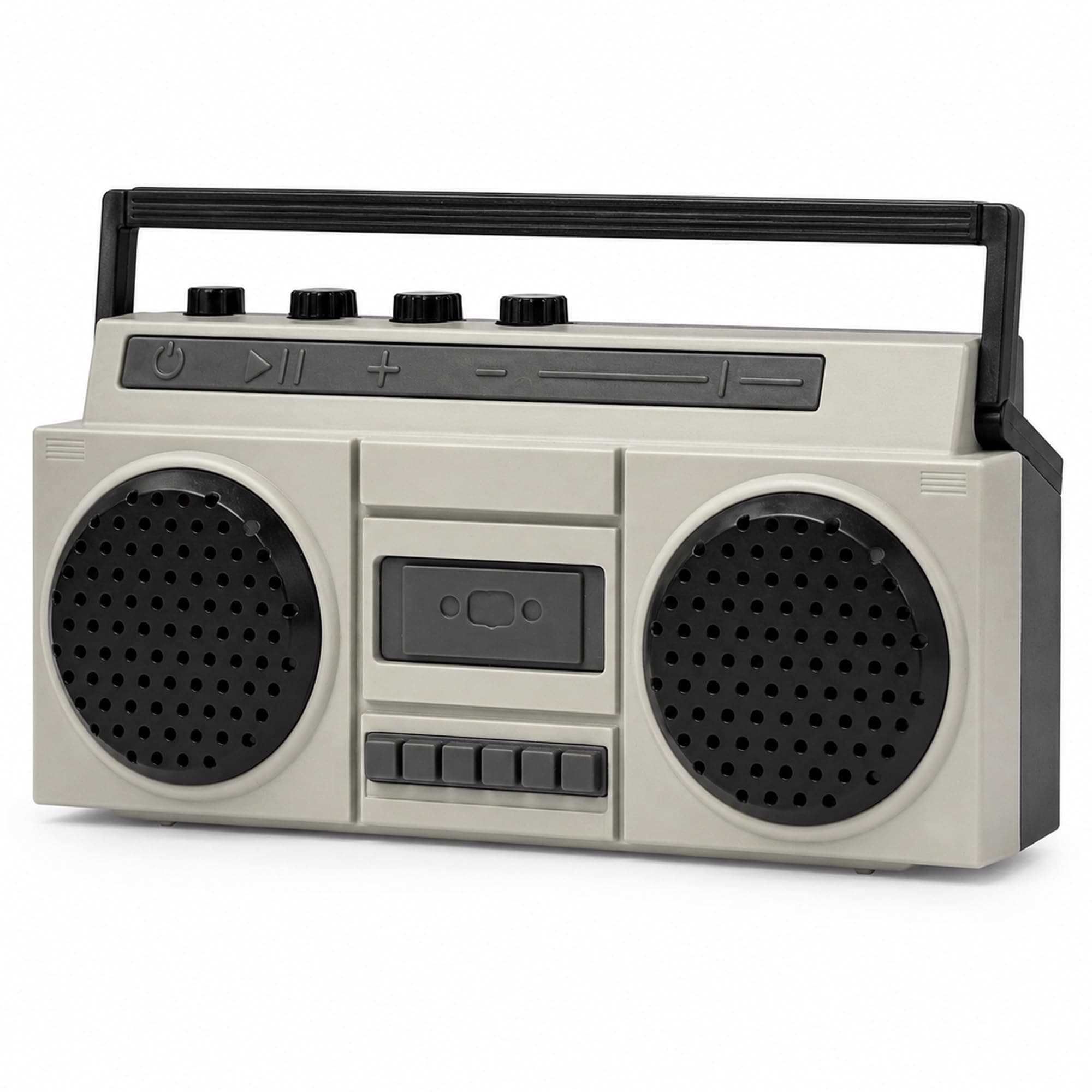 Sourcingbay Retro Mini Bluetooth Speaker, USB Rechargeable Boombox, Gray