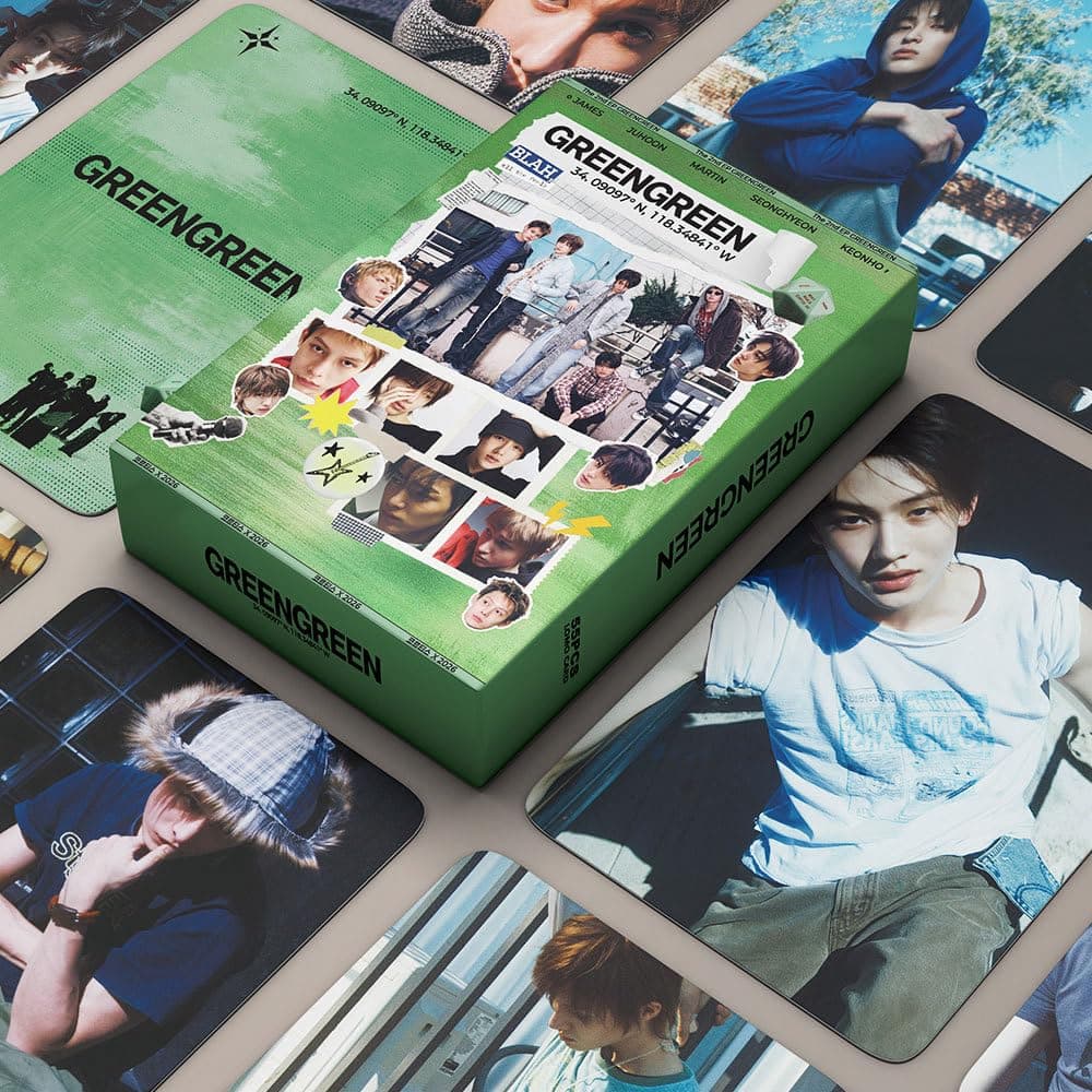 sunlelekz Cortis GREENGREEN Lomo Card Set - 55PCS HD Kpop Photocards, Collectible Merchandise for Cortis Fans, Solo & Group Photo Cards