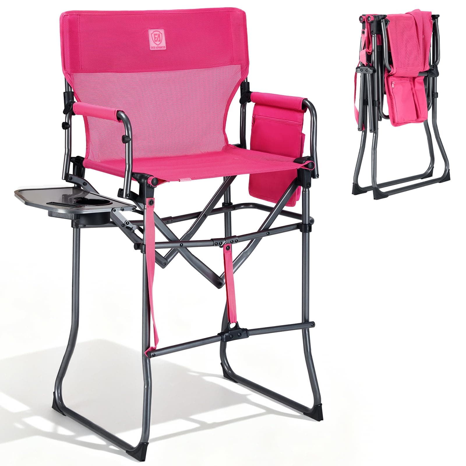 EVER ADVANCED Portable 30.7" Seat Height Tall Camping Directors Chair