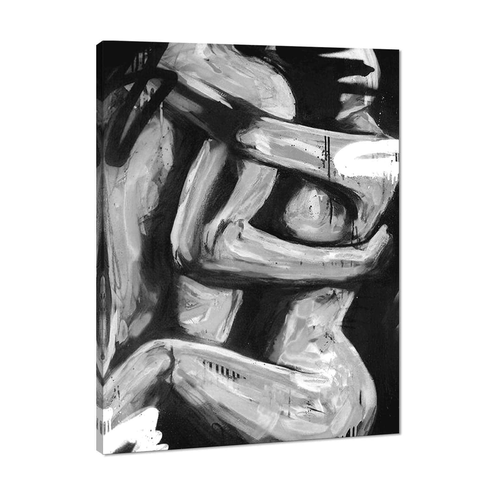 Black and White Canvas Prints Wall Art Love Painting for Couples Sexy Wall Decor for Home Apartment Couples Hotel Bar Decor Ready to Hang - 12x16 inch