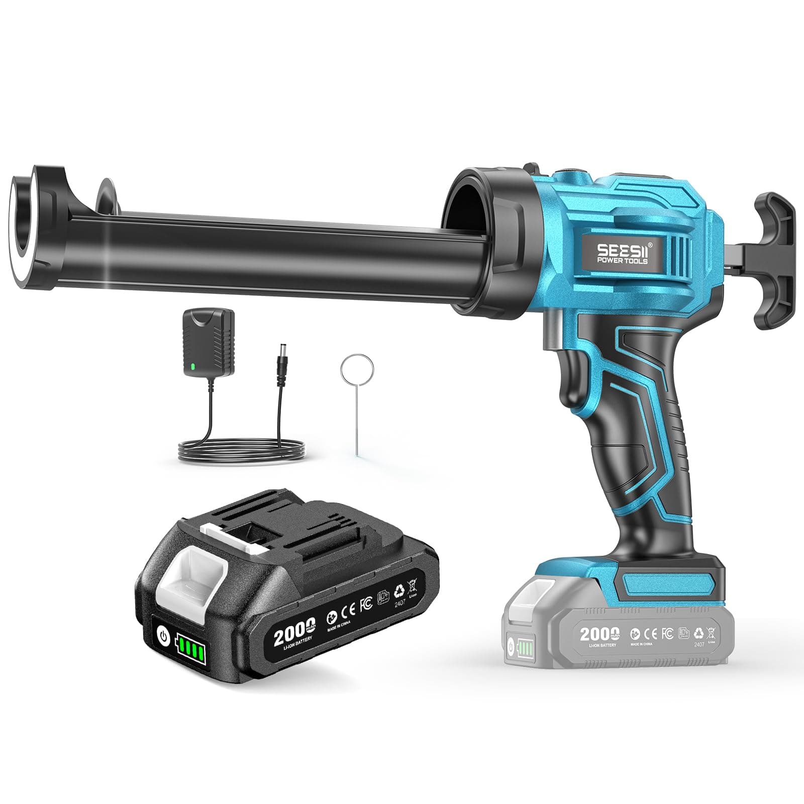 SEESII Akku-Kartuschenpresse Kompatibel mit Makita-18V für 300ml-Kartuschen