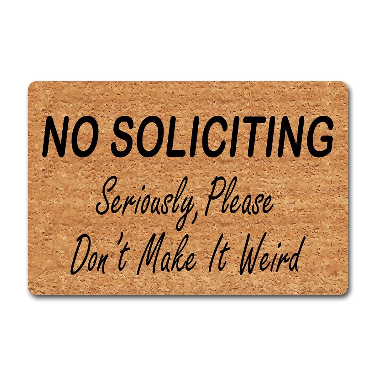 Funny Entry Rugs for Inside House No Soliciting Don't Make It Weird Home Decor Area Rug Personalized Monogram Kitchen Rugs and Mats With Anti-Slip Rubber Back Novelty Gift Sign Mat(23.7 X 15.9 in)