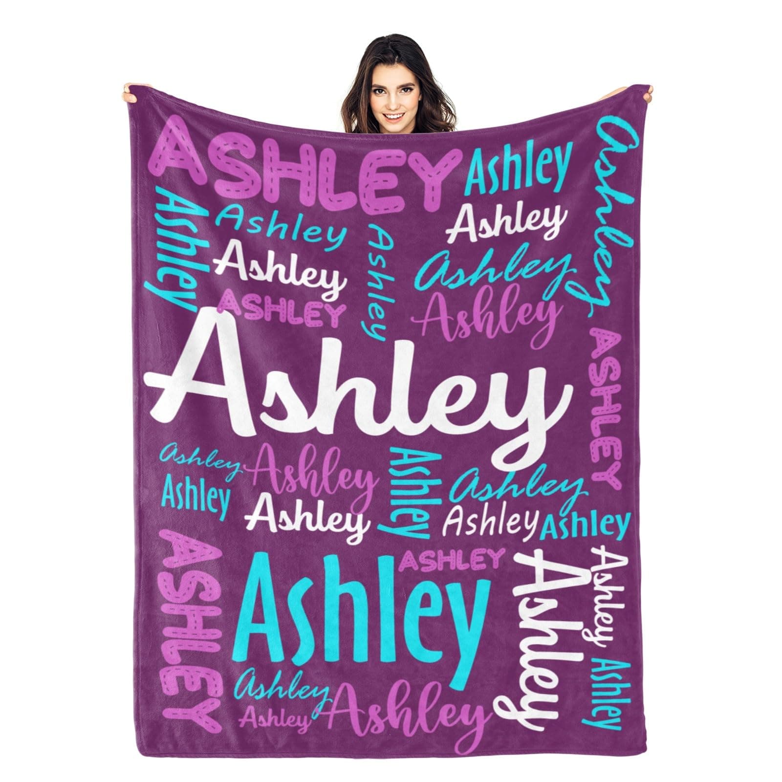 Dr.TOUGH Personalized Blanket for Kids Baby Adults Custom Name Blankets Personalized Blanket with Name Gift for Christmas Birthday Valentines Day