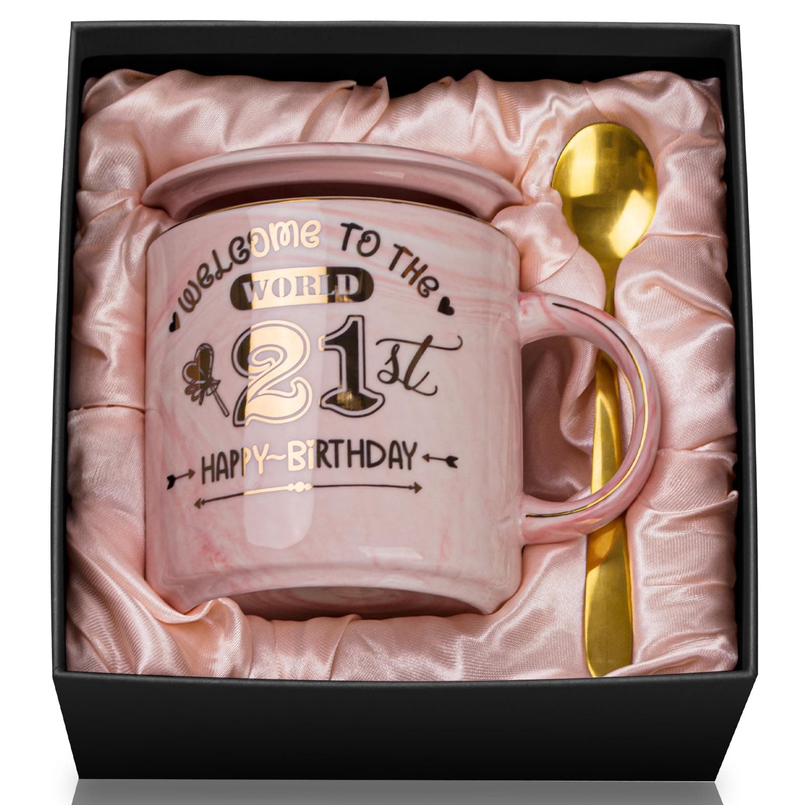 21st Birthday Gifts for Her Keepsake, Happy 21st Birthday Mug Present, Pink