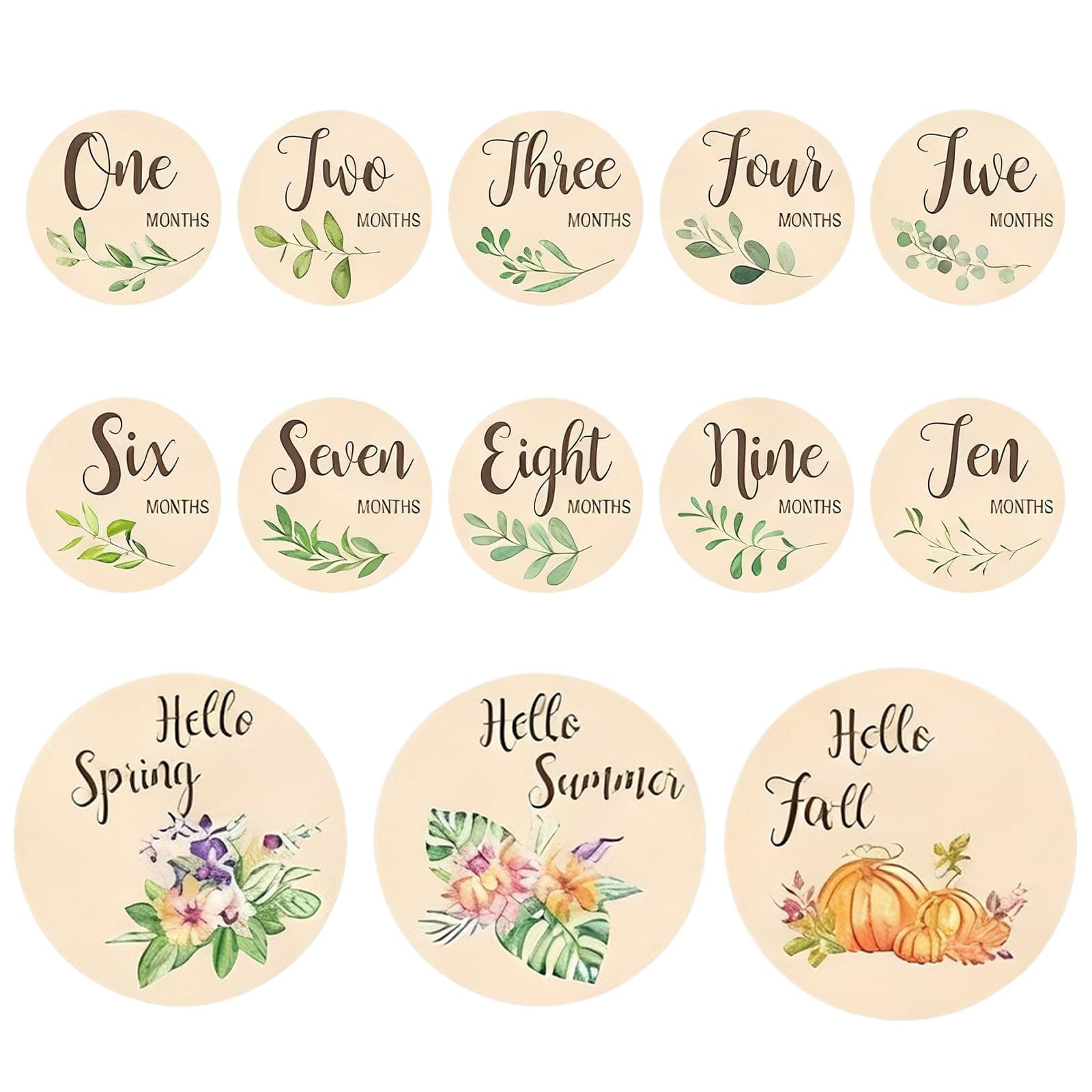 hhdatc Wooden Monthly Baby Milestone Cards First Year Milestones Signs Photo Props & Announcement Cards Hello World Sign Baby Keepsake & Memory Gift
