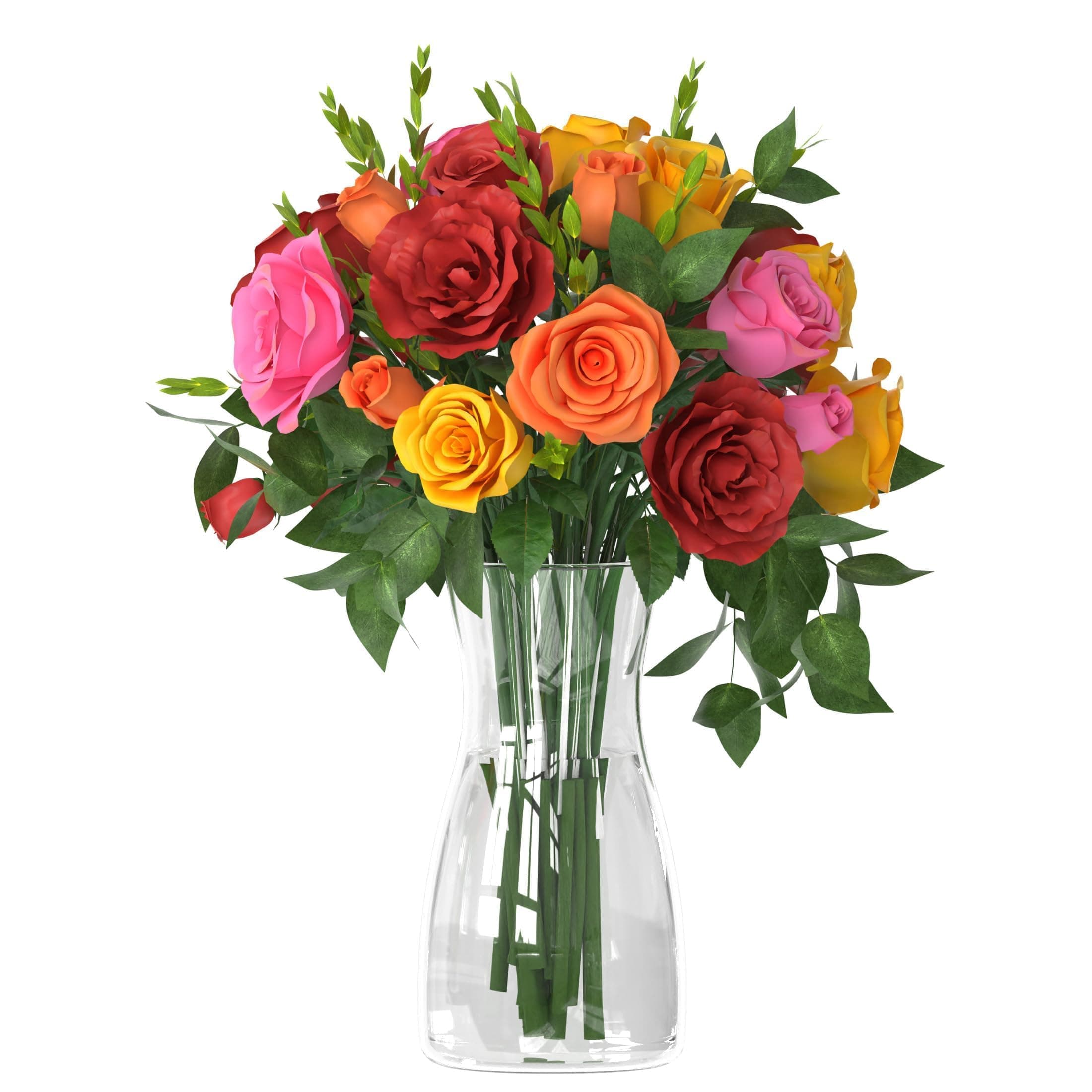 Der Rose 8" Flower Vase Clear Glass Vase for Wedding Centerpiece Decor Gift