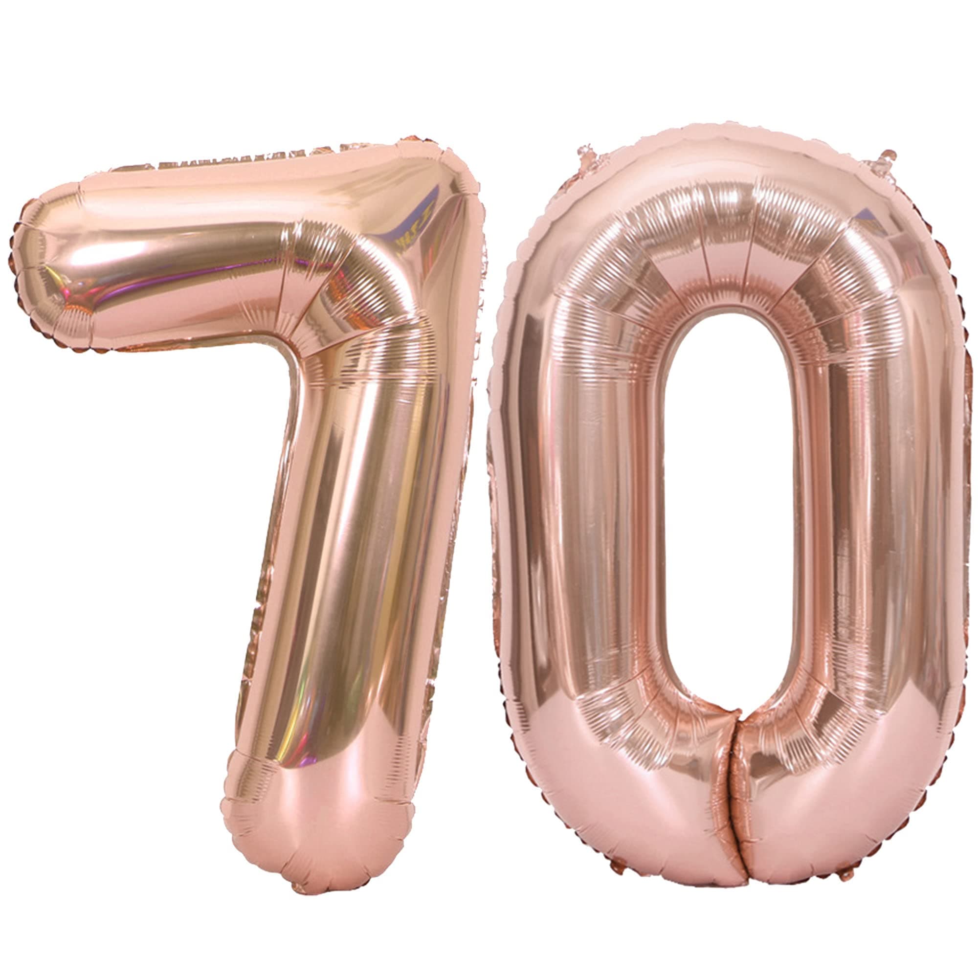 Tellpet Number 70 Balloon 70. Birthday Party Decorations Birthday Idea Sign for Women, 42 Inches Large, Rose Gold