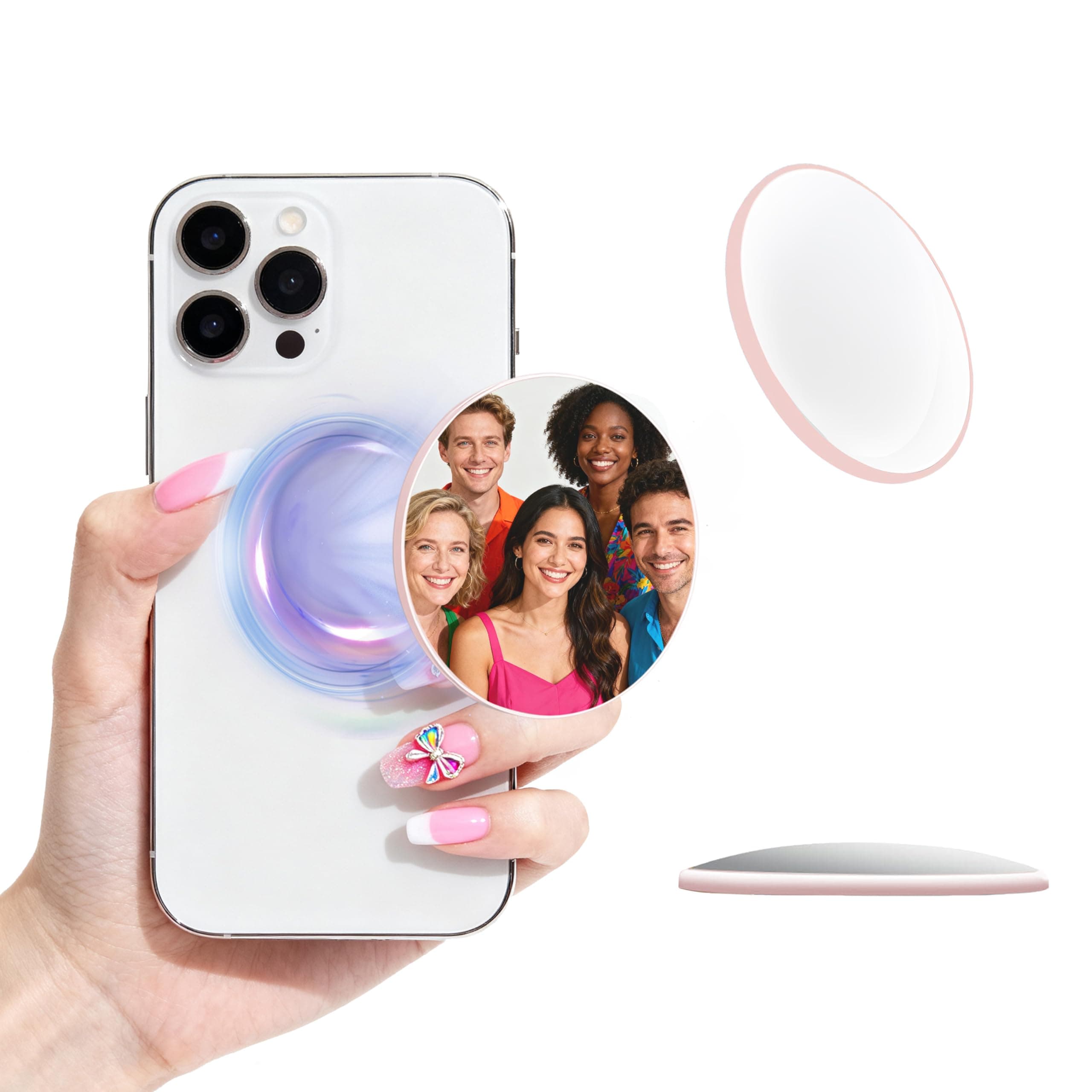 CLVervea Magnetic Selfie Mirror for Rear Camera - Ultra-Thin Convex Phone Lens Compatible with MagSafe, iPhone 16/15/14/13/12 Pro/Max/Plus, Magnetic Cases and All Phones