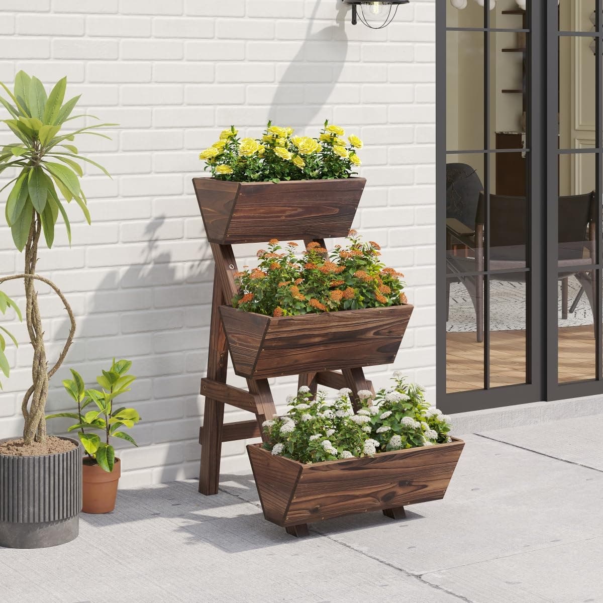 Vertical Garden Planter 3 Tier Raised Garden Bed Tiered Planter Box Outdoor