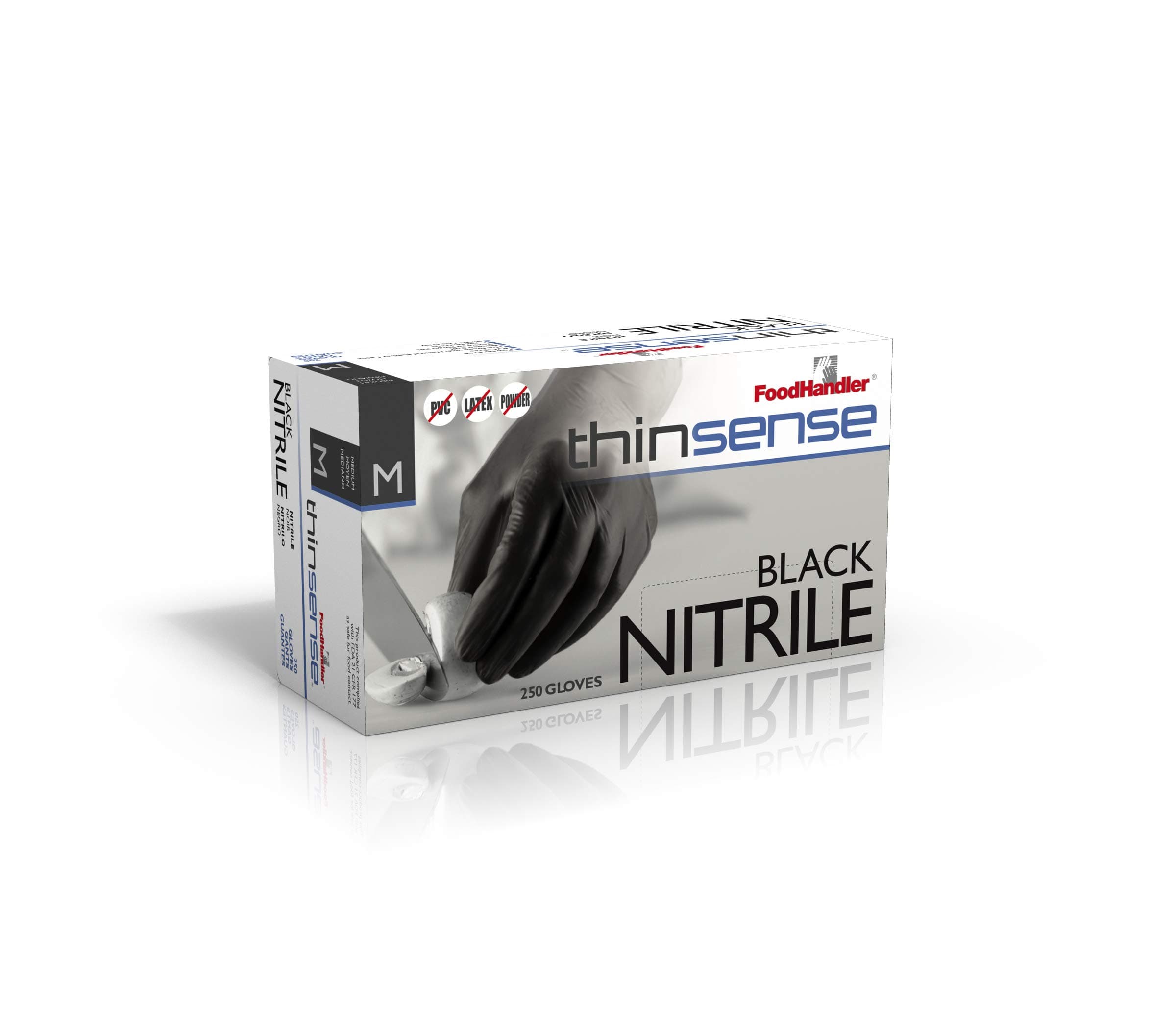 FoodHandler 103-TS14-BLK FoodHandler thinsense Nitrile MD Black (Pack of 1000)