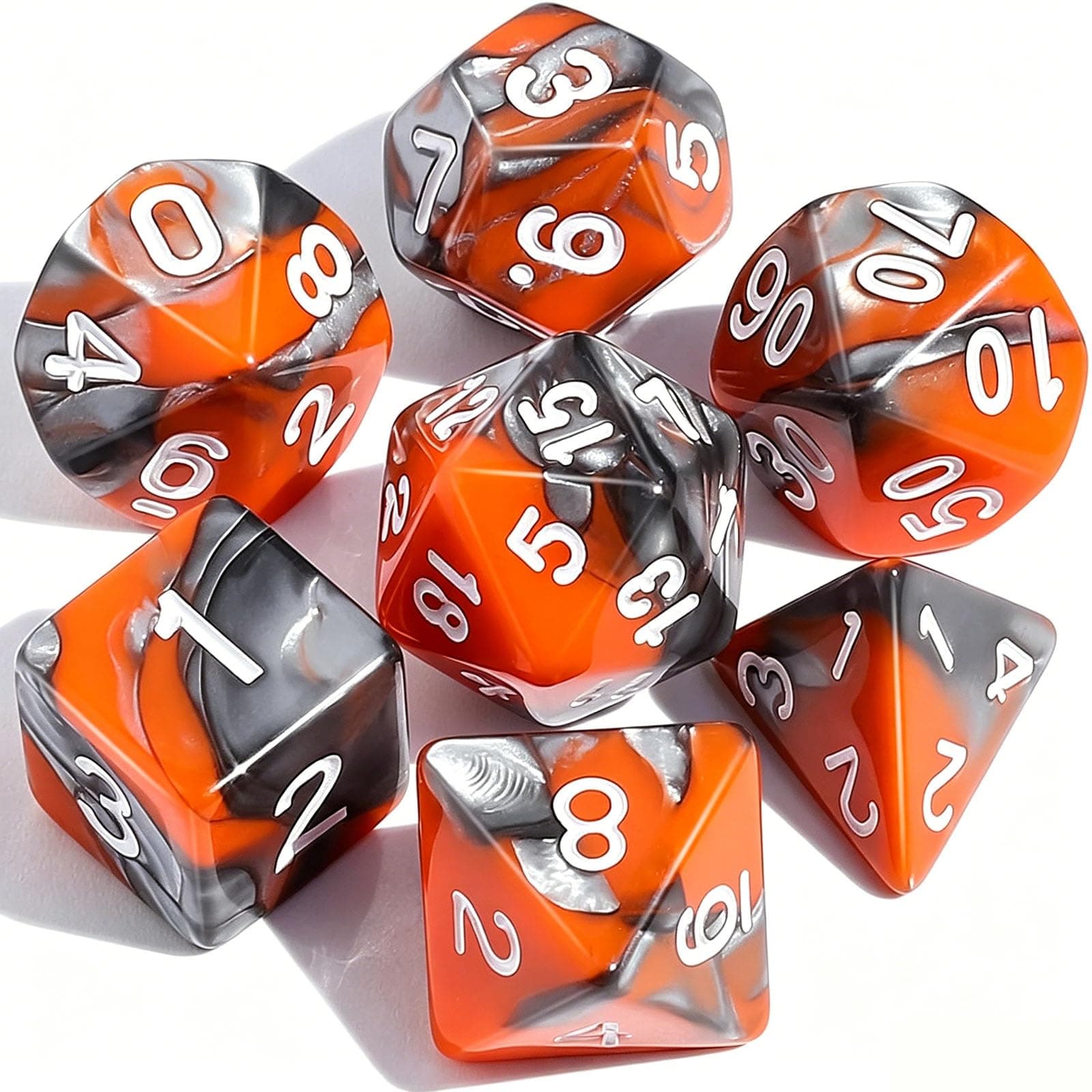 CiaraQ 7pcs Polyhedral Dice Set for Dungeon and Dragons MTG Table Games