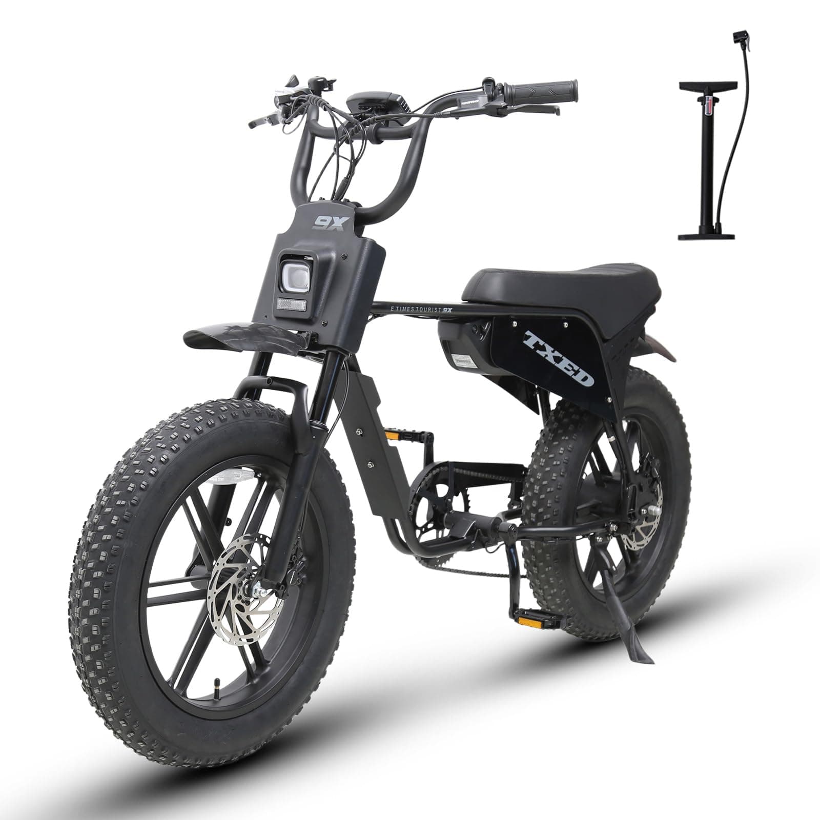 Txed Moped Style Electric Bike for Adults, 1500W Peak Motor, 20" x 4.0" Fat Tire Ebike, 48V 13Ah Removable Battery, Up to 40 Miles Range, 28 MPH Max Speed, Shimano 7-Speed