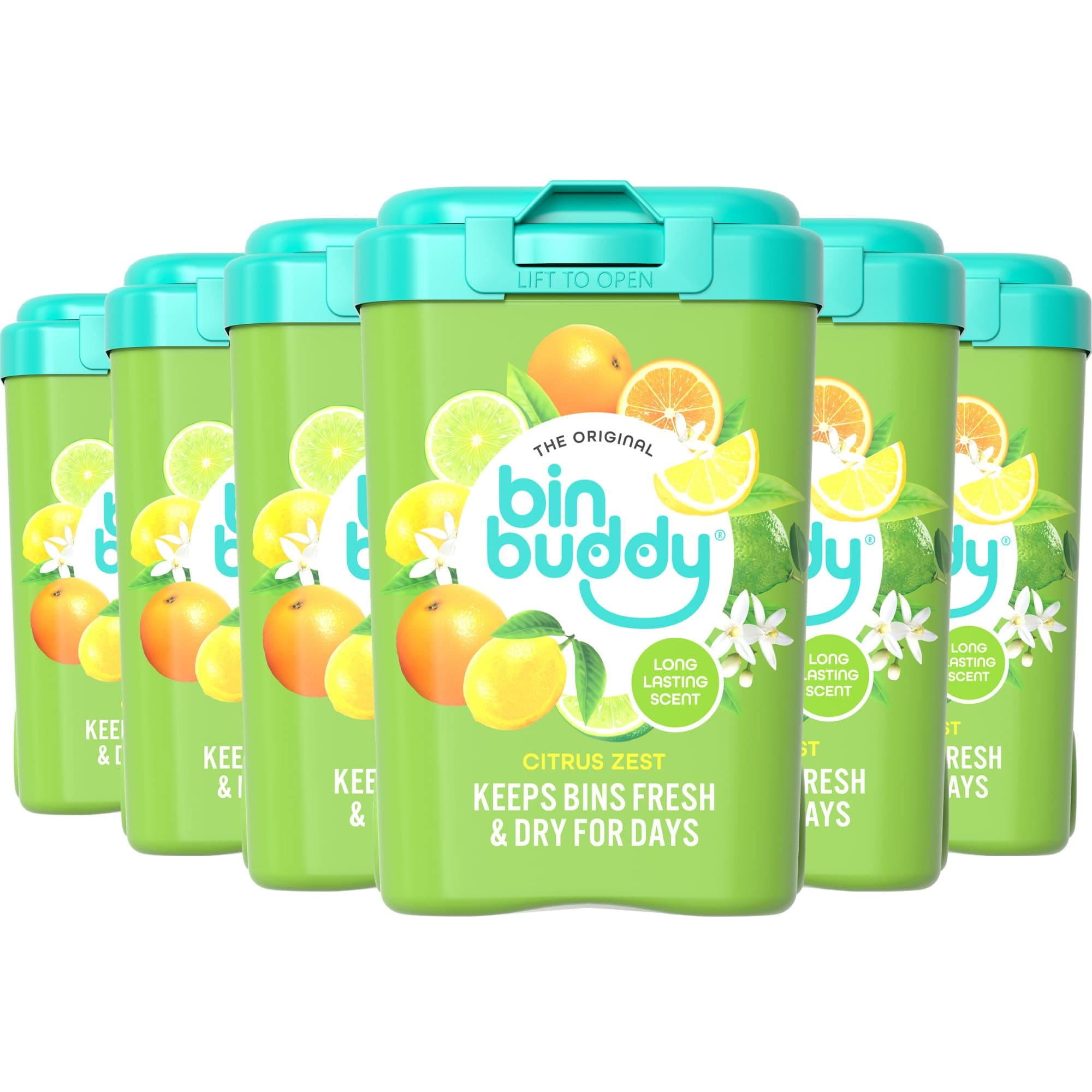 Bin Buddy Fresh Citrus Zing Bin Freshner, 450 g, Pack of 6
