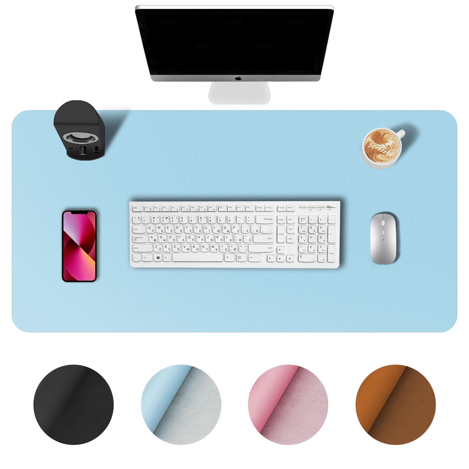 Twocorn Desk Pad,Large Mouse Pad, Non-Slip PU Leathers Writing Pad,Desktop Protection Pad,Computer Desk Pad, Waterproof Table Mat, Desk Mat for Office and Home Writing (31.5"x 15.7")