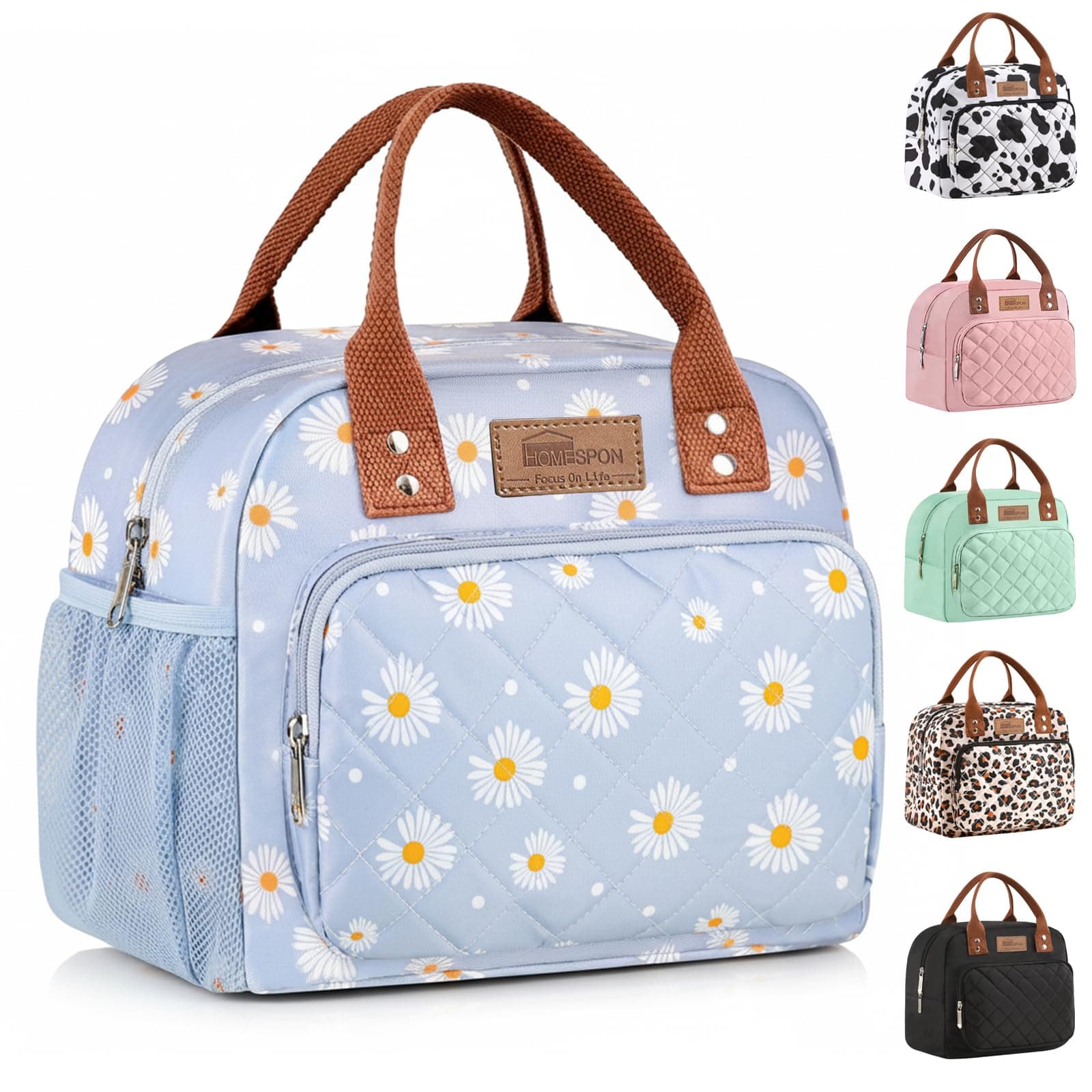 HOMESPON Insulated Lunch Bag Water Resistant Tote Pack with Pockets for Work