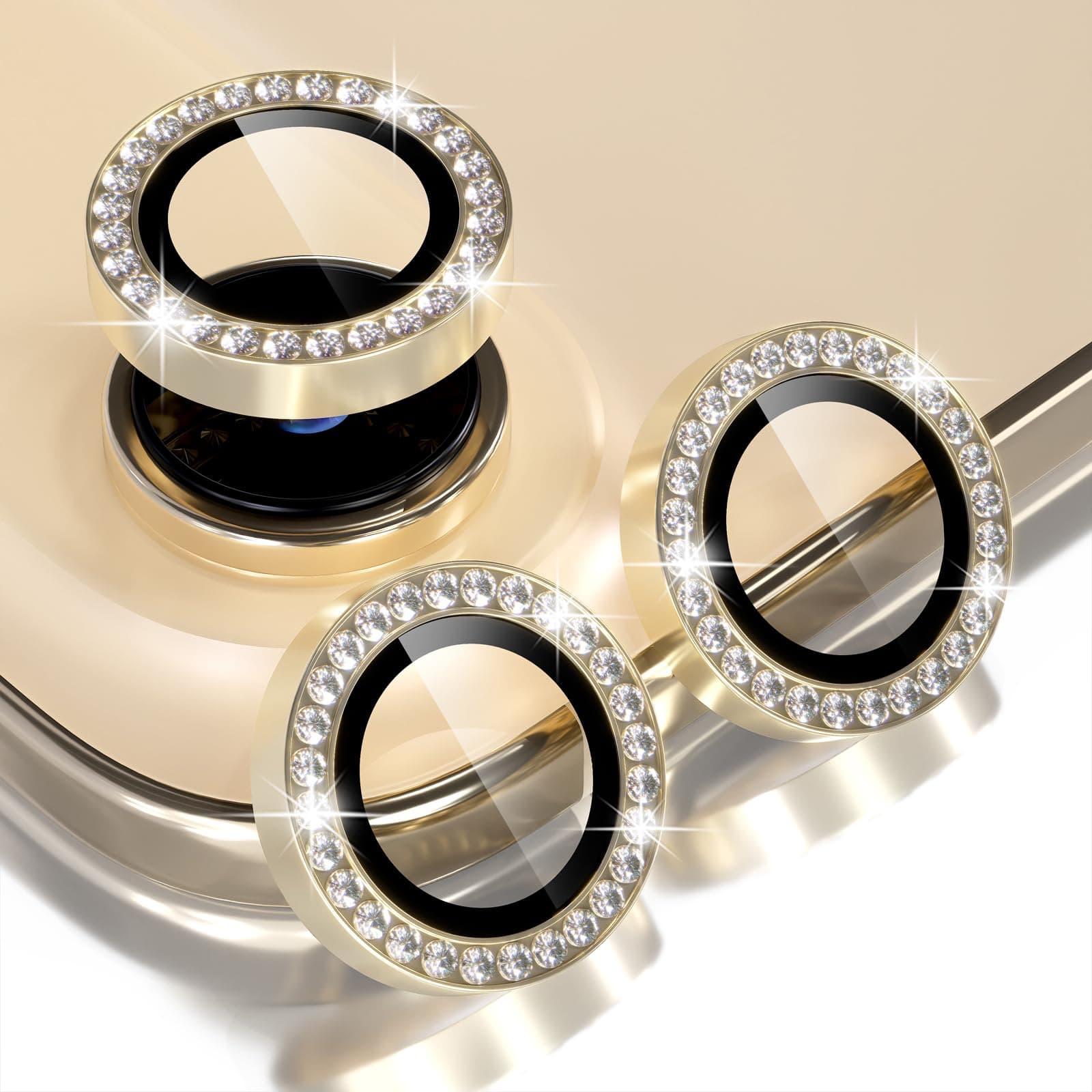 Choiche for iPhone Air Camera Lens Protector Bling, 3Packs, Diamond-Gold