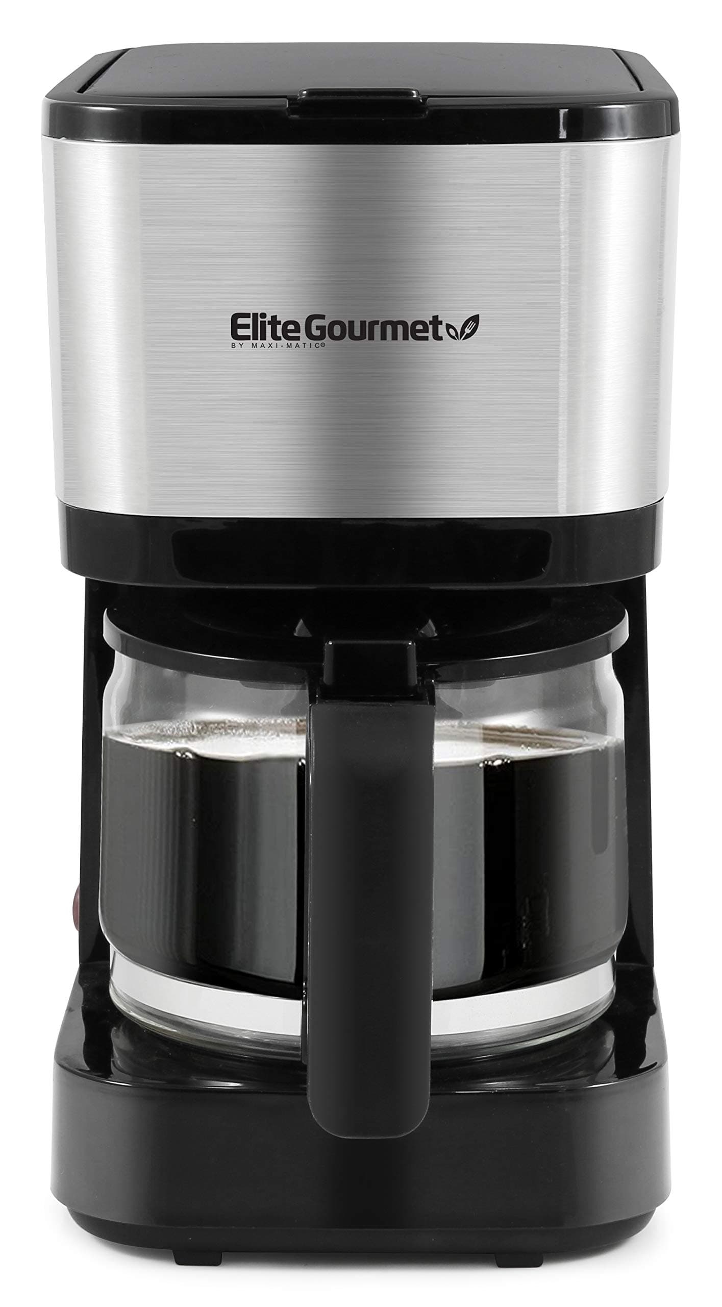 Elite Gourmet Automatic Brew & Drip Coffee Maker, with PaCae N Serve, ReCaable Filter, On/Off Switch, Water Level Indicator, 5-Cup, Stainless Steel, EHC9420