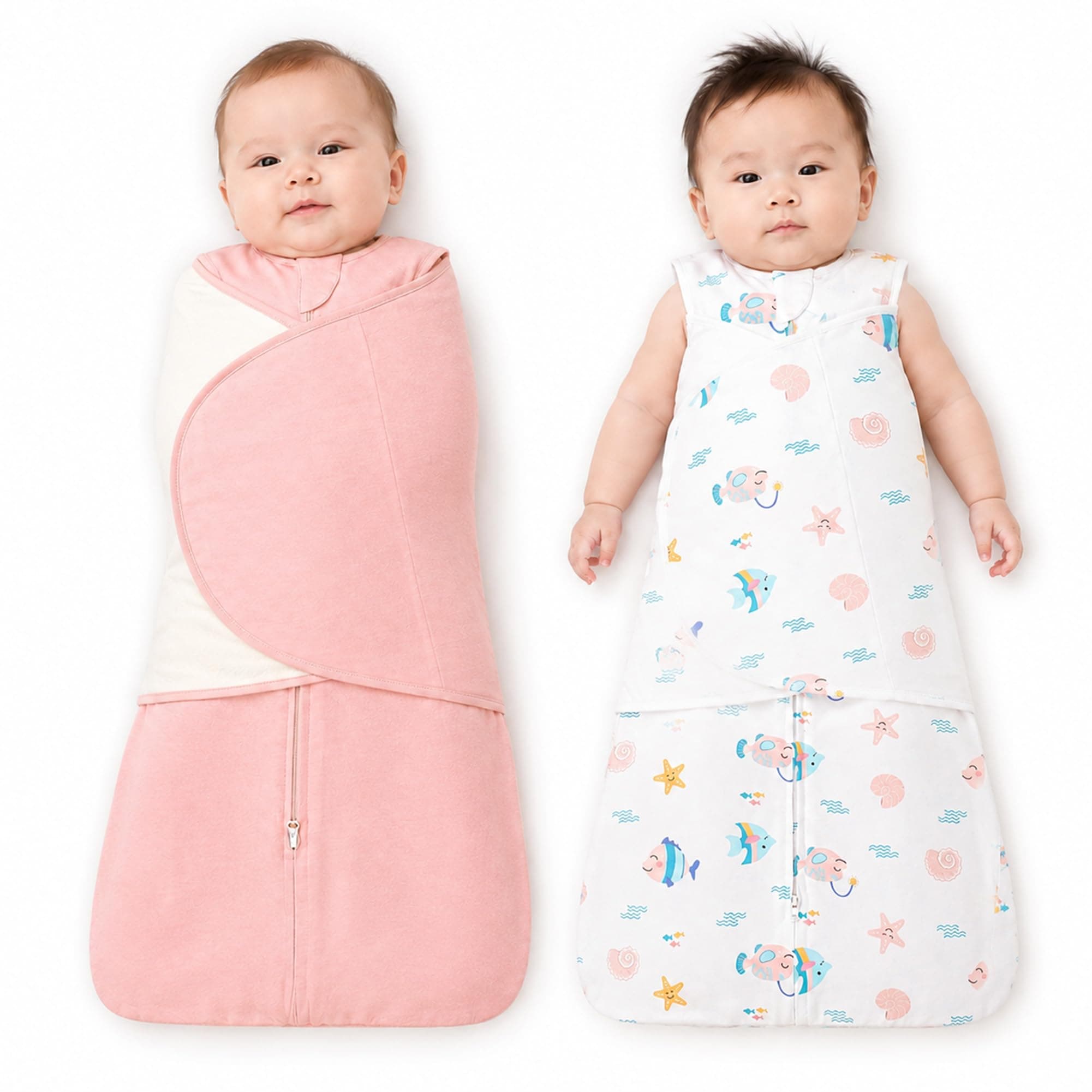 ZIGJOY Swaddle Sleep Sack 0-6 Months 1 Tog Cotton Baby Swaddle Blanket