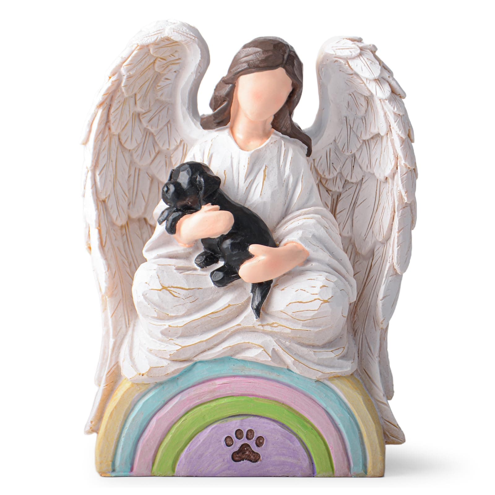 VOFSTAND Angel of Friendship, Offering an Embrace of Comfort and Love Dog Memorial Angel Figurine, Sympathy Gift for Loss of Loyal Pet Sculpted Hand-Painted Figure