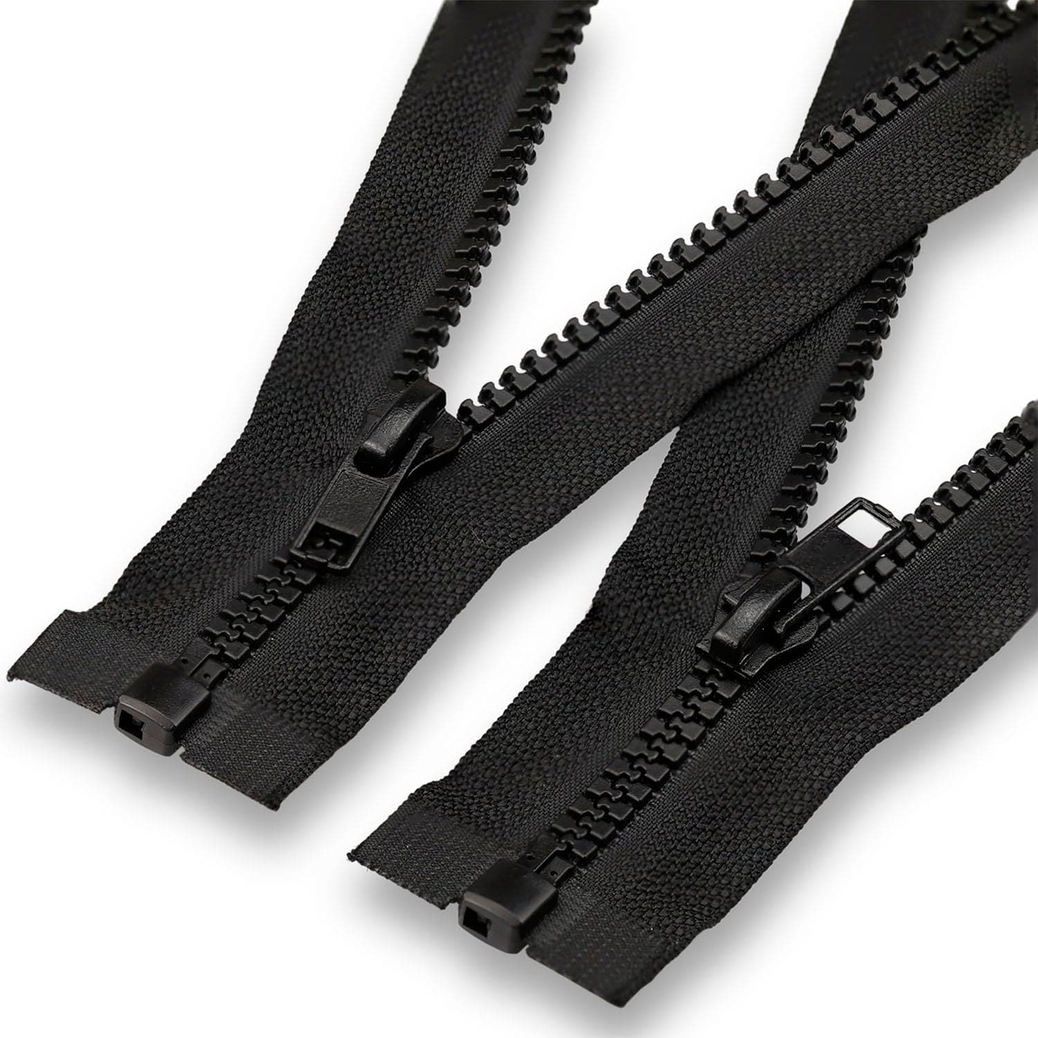 #5 Separating Sewing Zipper for Jacket: YZSFIRM 2Pcs Black 14 inch Plastic Zippers - Replacement Coat Open End Zipper Bulk