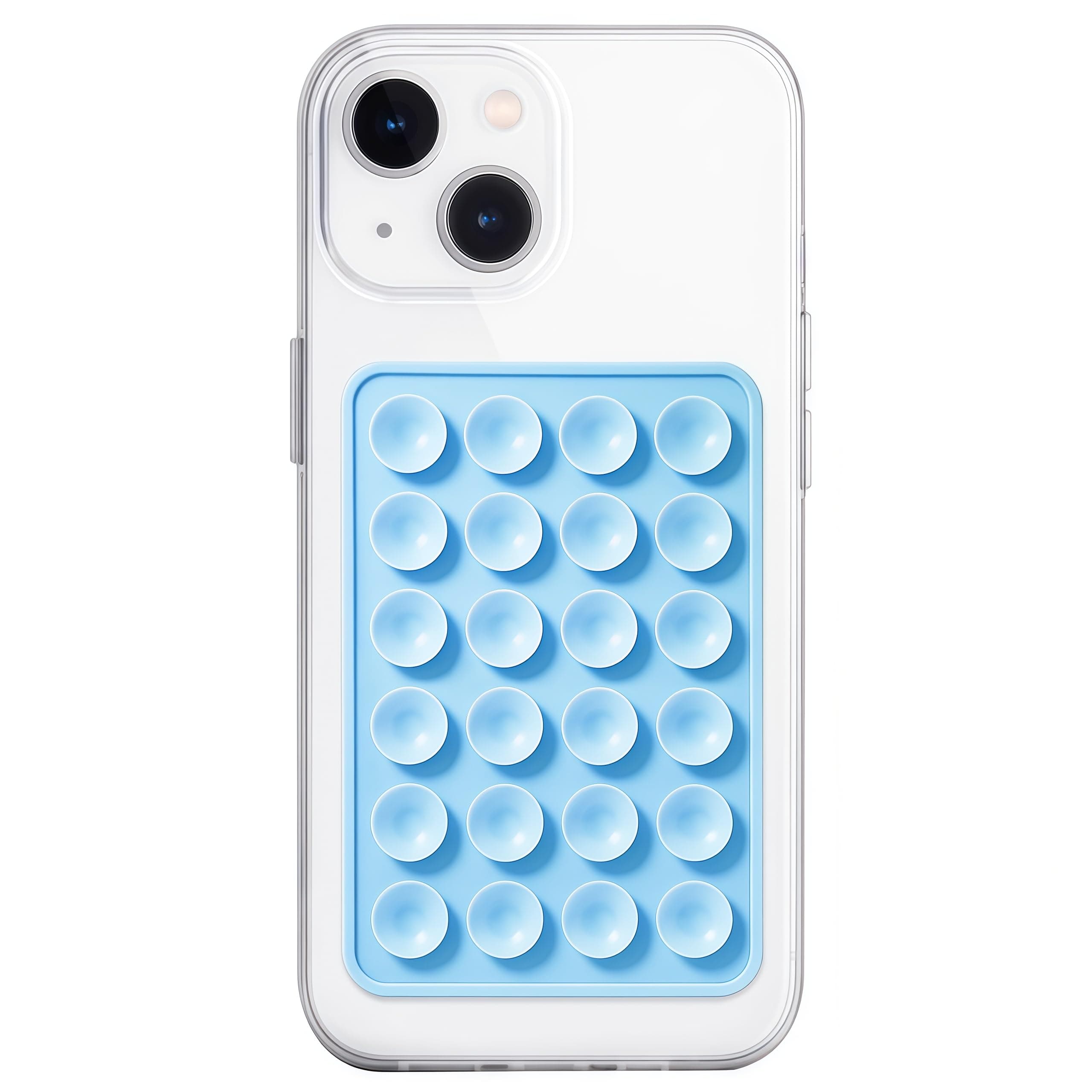 Anteel Silicone Suction Phone Case Mount, Non Slip Sticky Phone Grip for Cellphone, Silicon Adhesive Suction Cup Phone Mount, Strong Grip Holder for Selfies and Videos (Baby Blue)