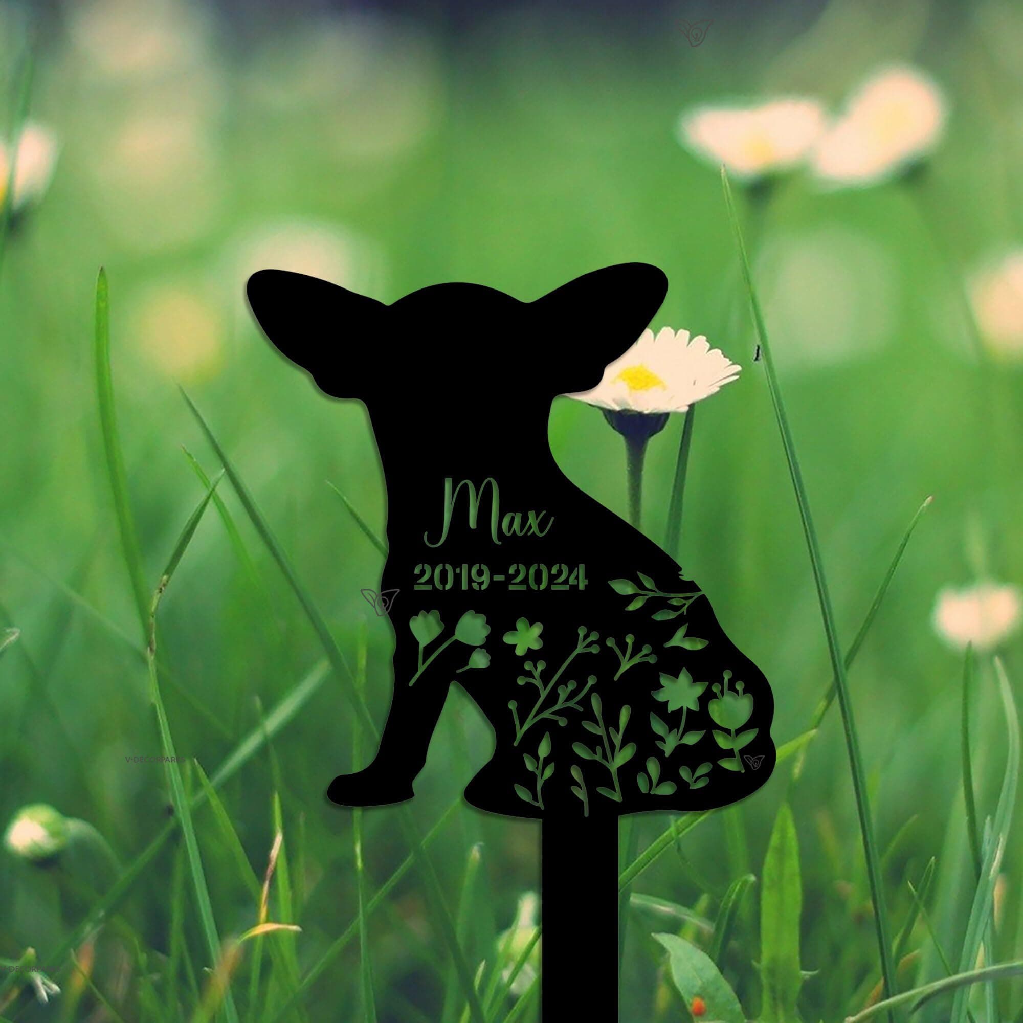 ZYXIFY Dog Memorial Grave Markers Outdoor Garden Decorations, Personalized Chihuahua Memorial Stake Sign,Pet Grave Markers Dog Memorial Stake,Pet Loss Gift,Sympathy Sign,Remembrance Stake, Yard Sign