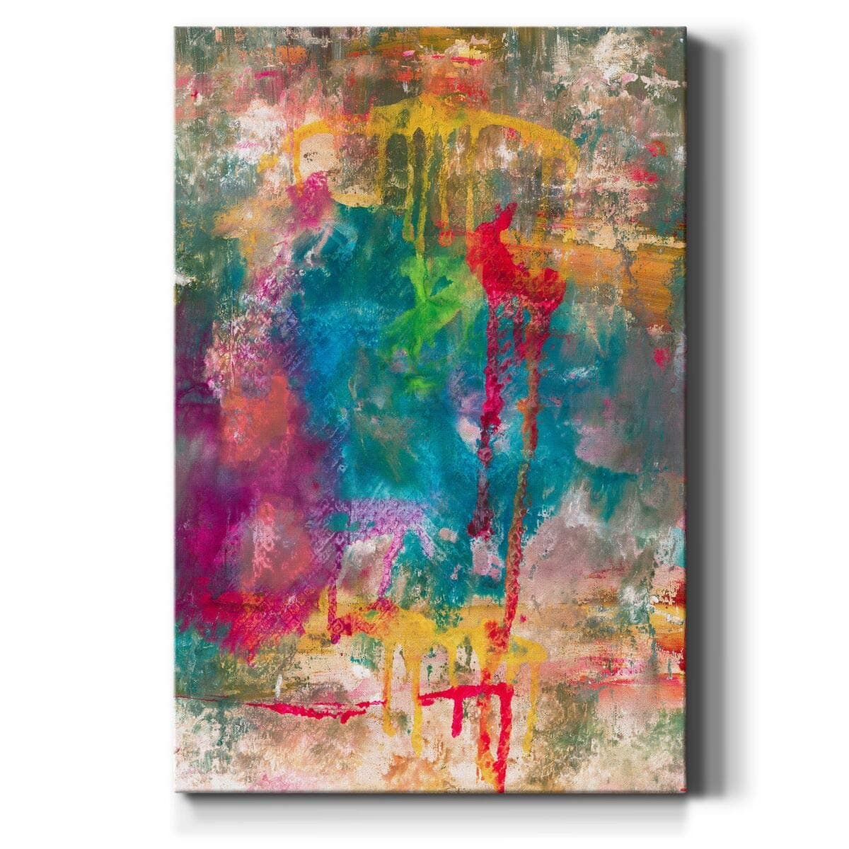 Renditions Gallery Canvas Art Prints for Home Decorations Colorful Rainbow Drips Abstract Wall Hanging Paintings for Bedroom Living Room Office - 32"X48" LT15