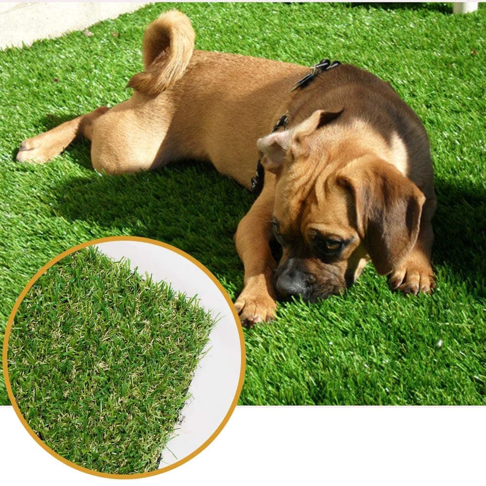 Griclner Artificial Grass Lawn Turf 0.8inch Realistic Synthetic Grass Mat, 14FTX19FT Indoor Outdoor Garden Lawn Landscape for Pets,Fake Faux Grass Rug with Drainage Holes